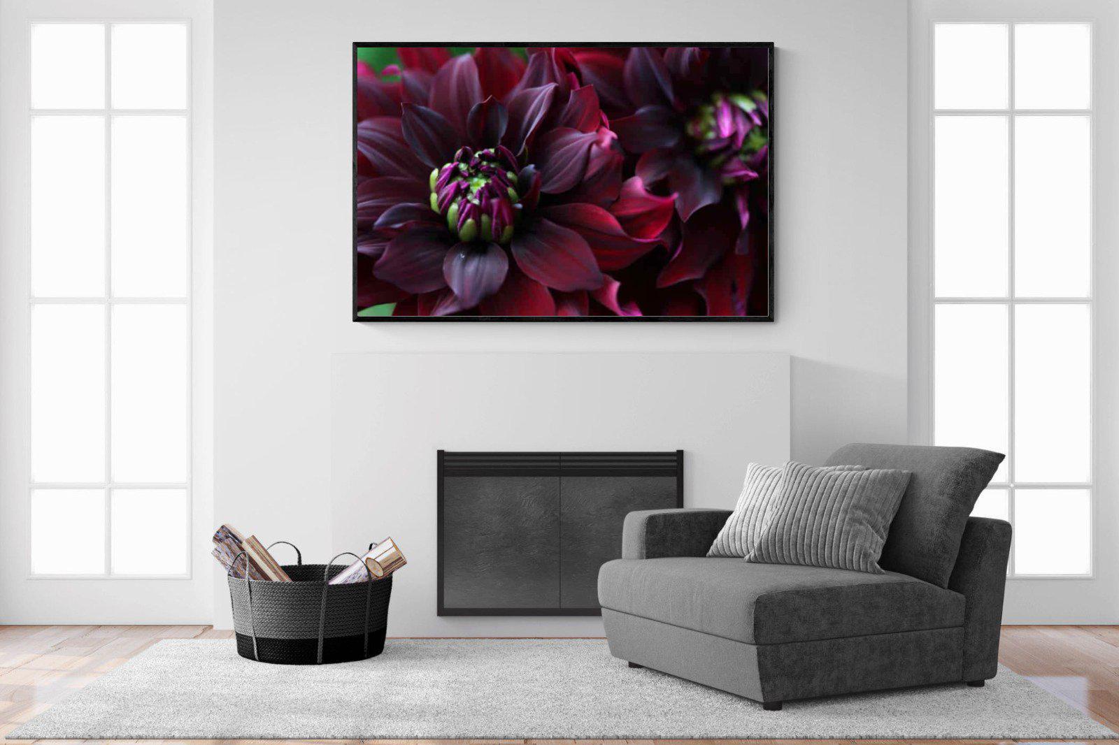 Purple Petals-Wall_Art-150 x 100cm-Mounted Canvas-Black-Pixalot