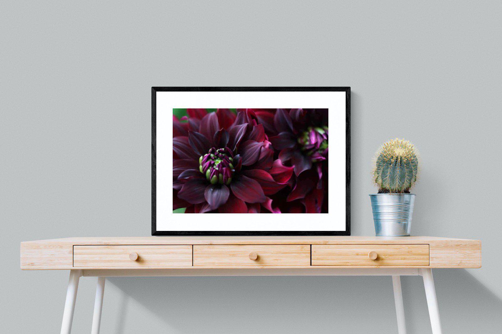 Purple Petals-Wall_Art-80 x 60cm-Framed Print-Black-Pixalot