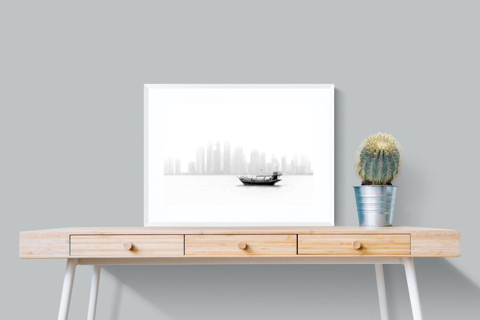 Qatar Junk-Wall_Art-80 x 60cm-Framed Print-White-Pixalot