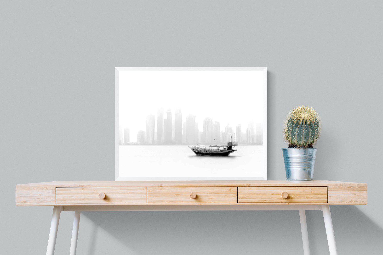 Qatar Junk-Wall_Art-80 x 60cm-Mounted Canvas-White-Pixalot