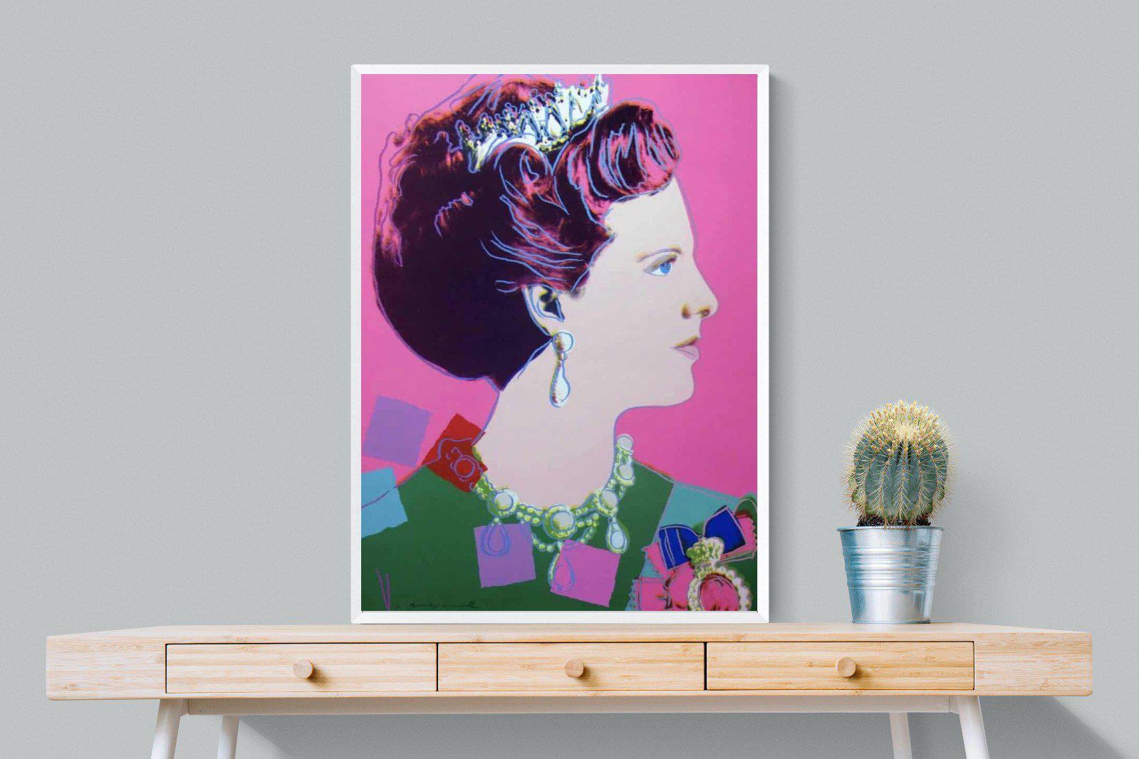 Queen Margrethe II-Wall_Art-75 x 100cm-Mounted Canvas-White-Pixalot