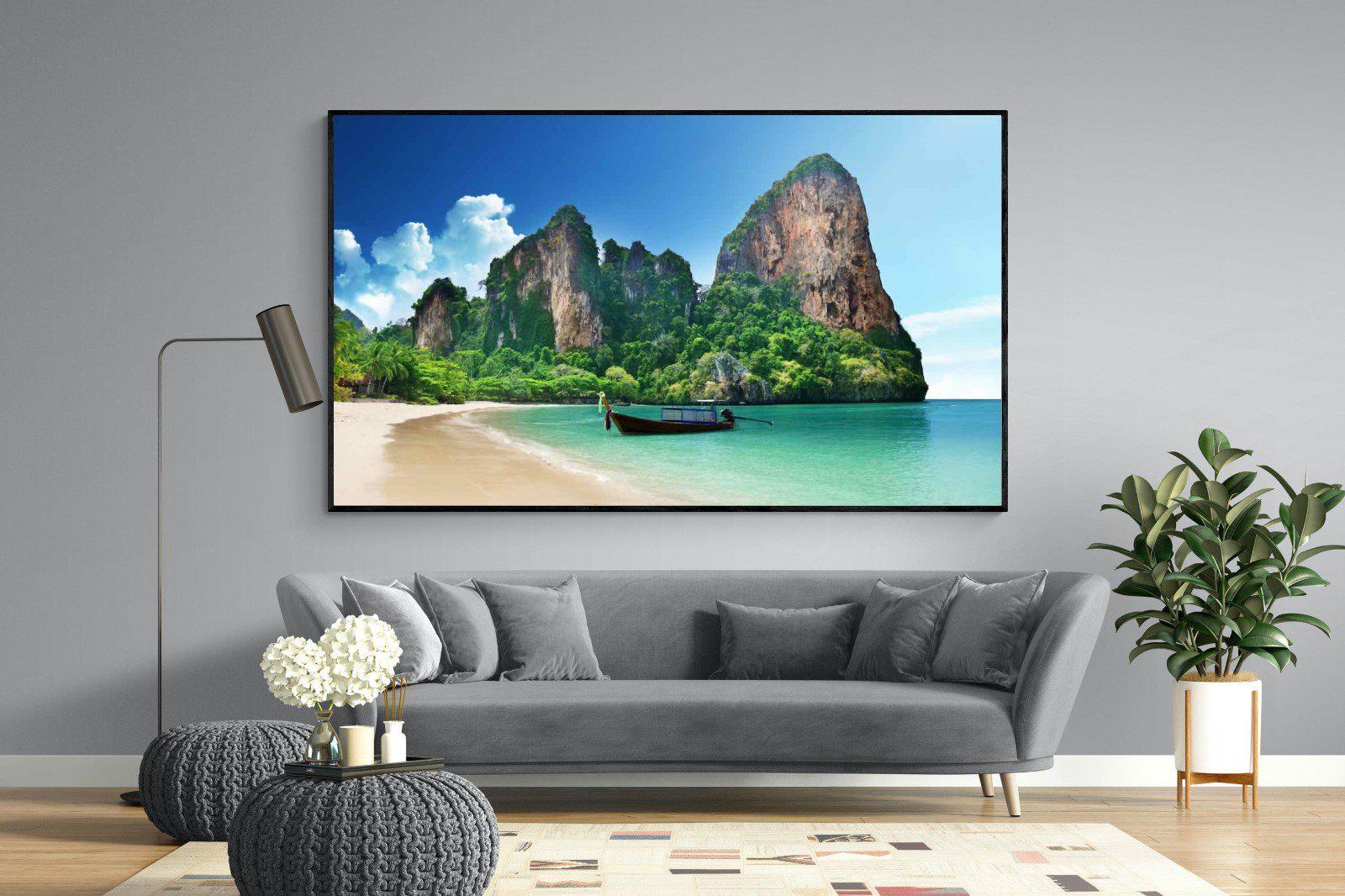 Railay Beach-Wall_Art-220 x 130cm-Mounted Canvas-Black-Pixalot