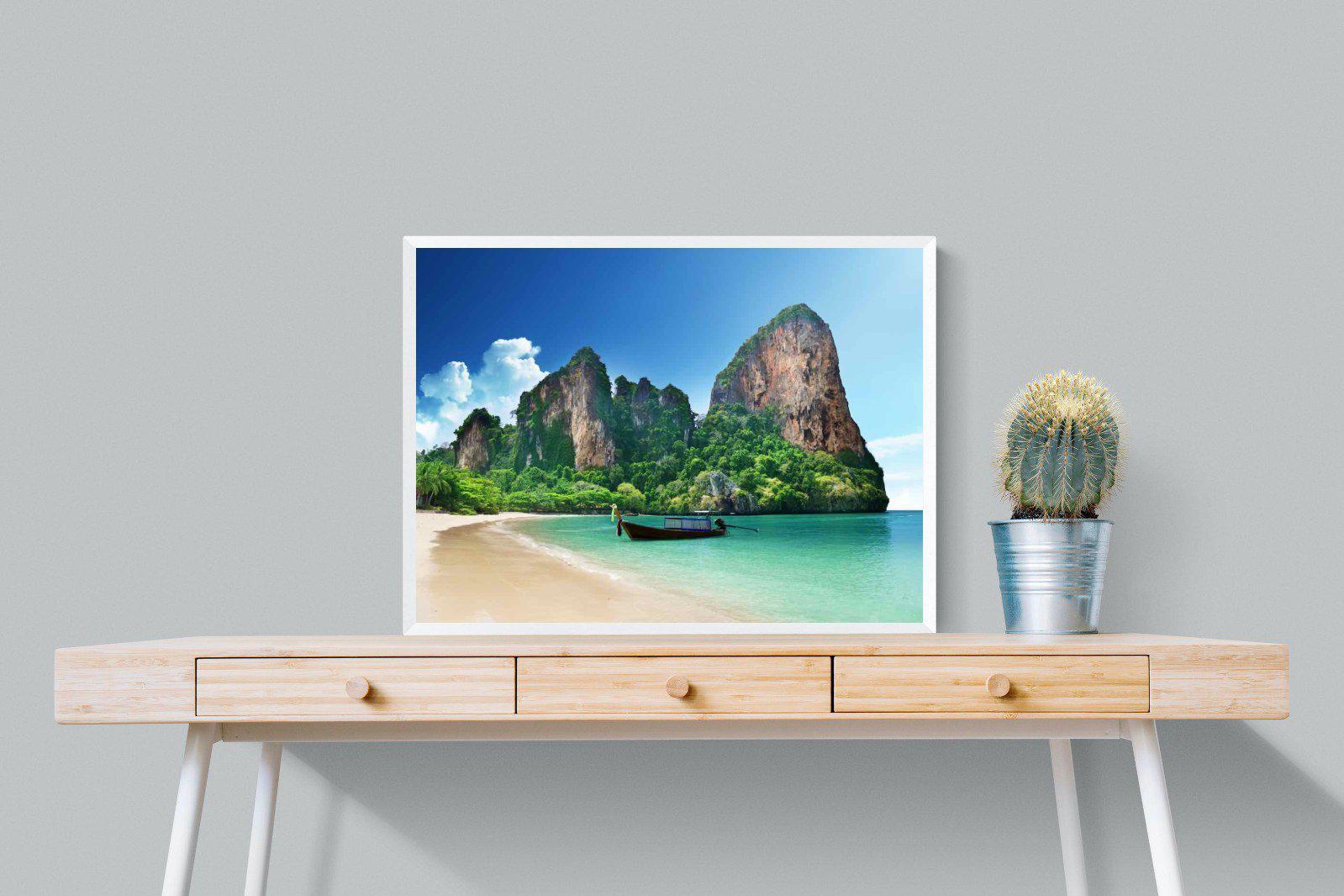 Railay Beach-Wall_Art-80 x 60cm-Mounted Canvas-White-Pixalot