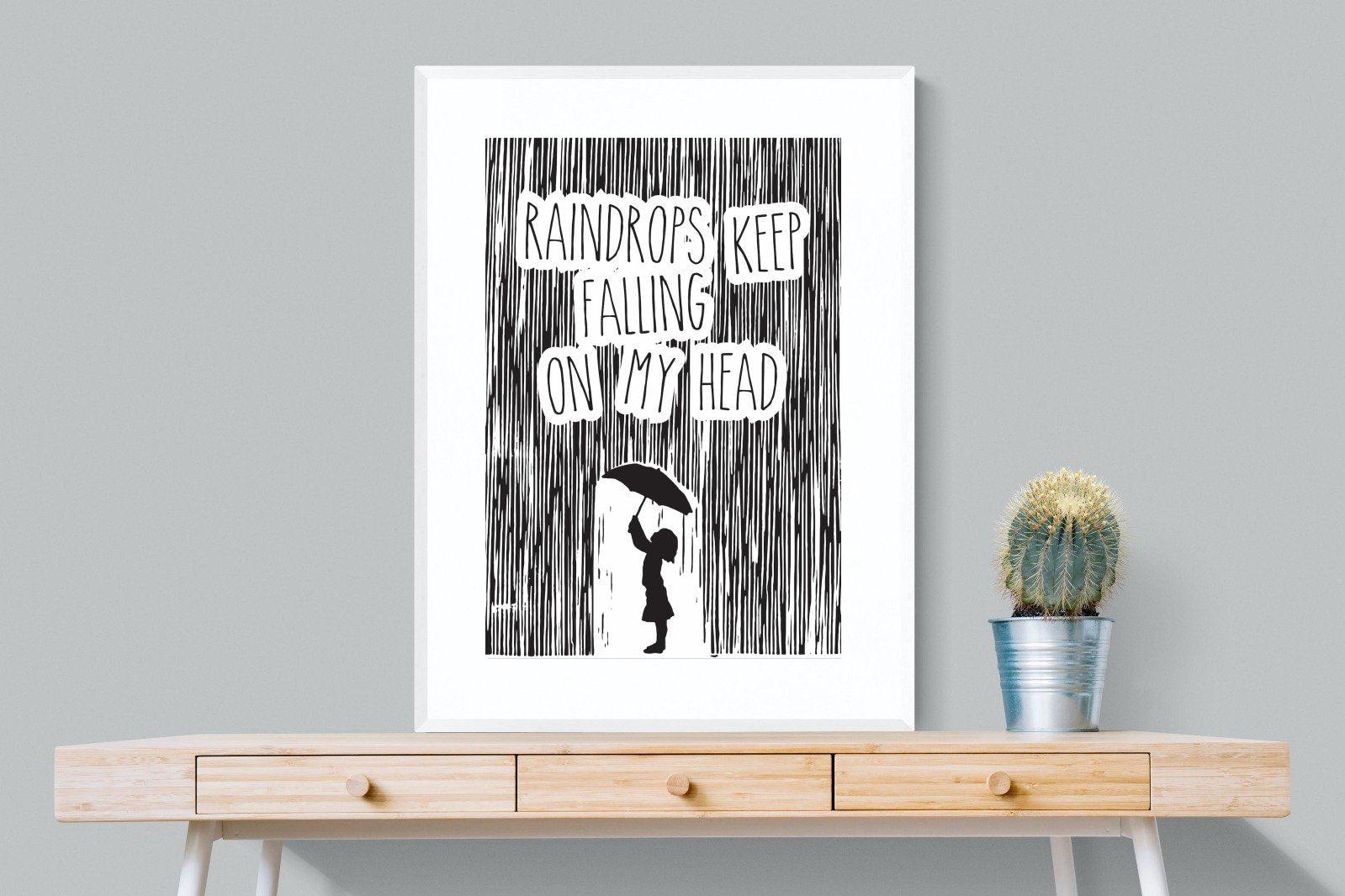 Raindrops-Wall_Art-75 x 100cm-Framed Print-White-Pixalot