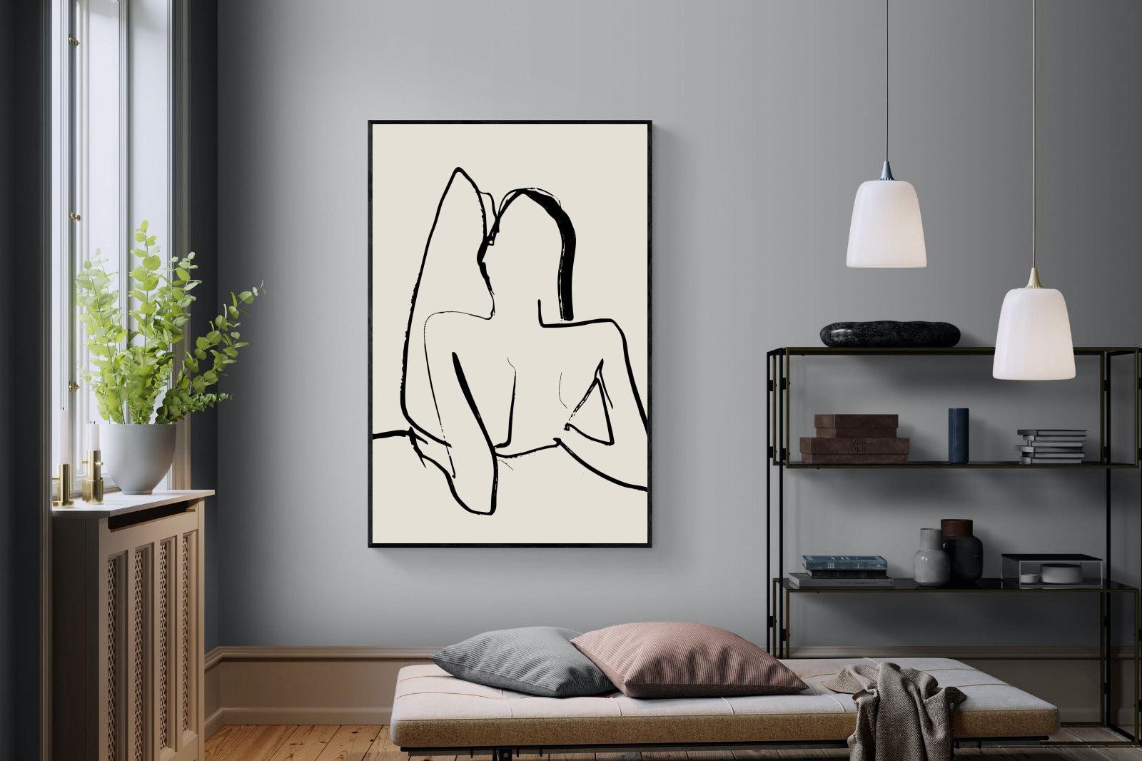 Reclined-Wall_Art-120 x 180cm-Mounted Canvas-Black-Pixalot