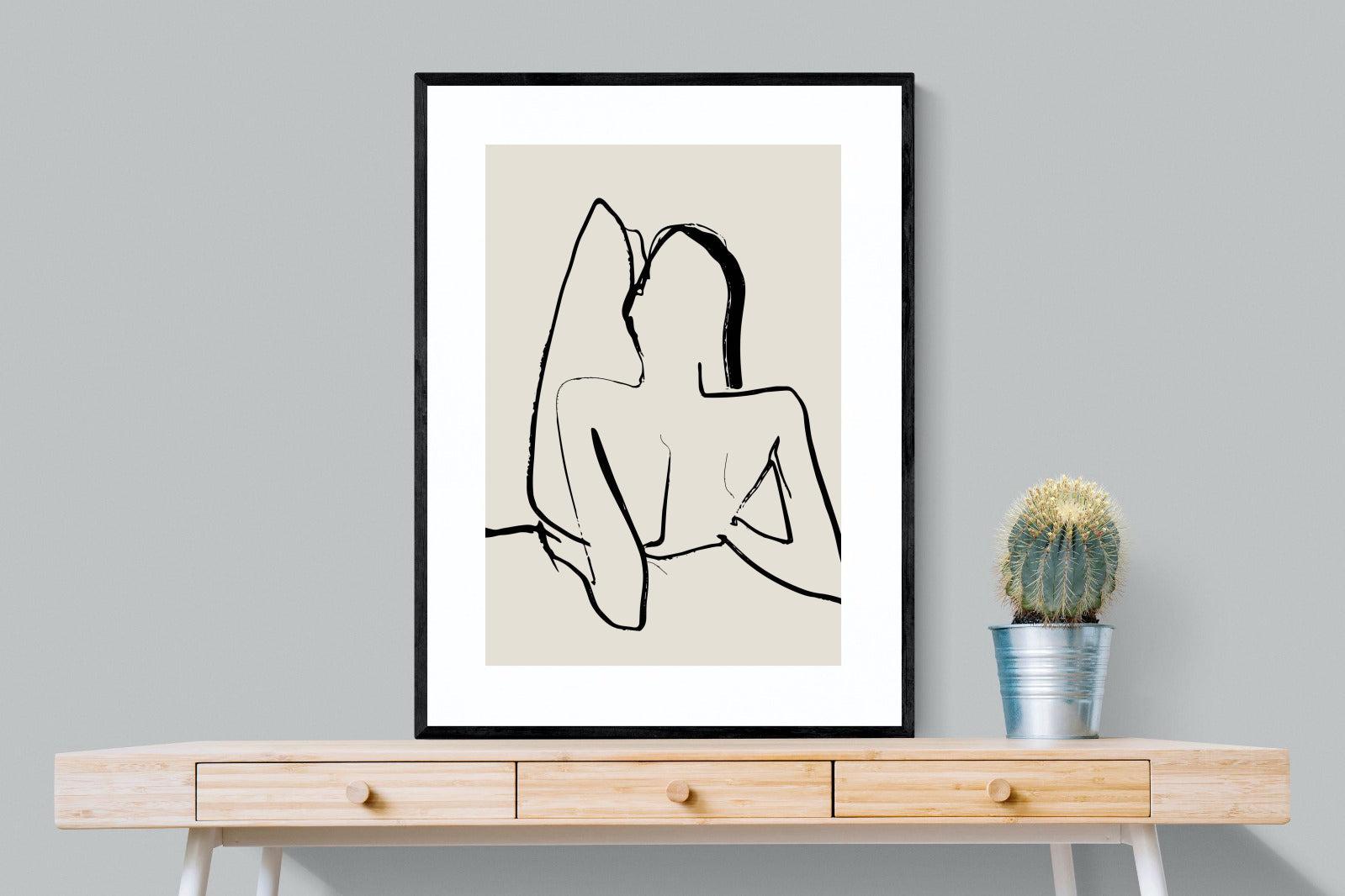 Reclined-Wall_Art-75 x 100cm-Framed Print-Black-Pixalot