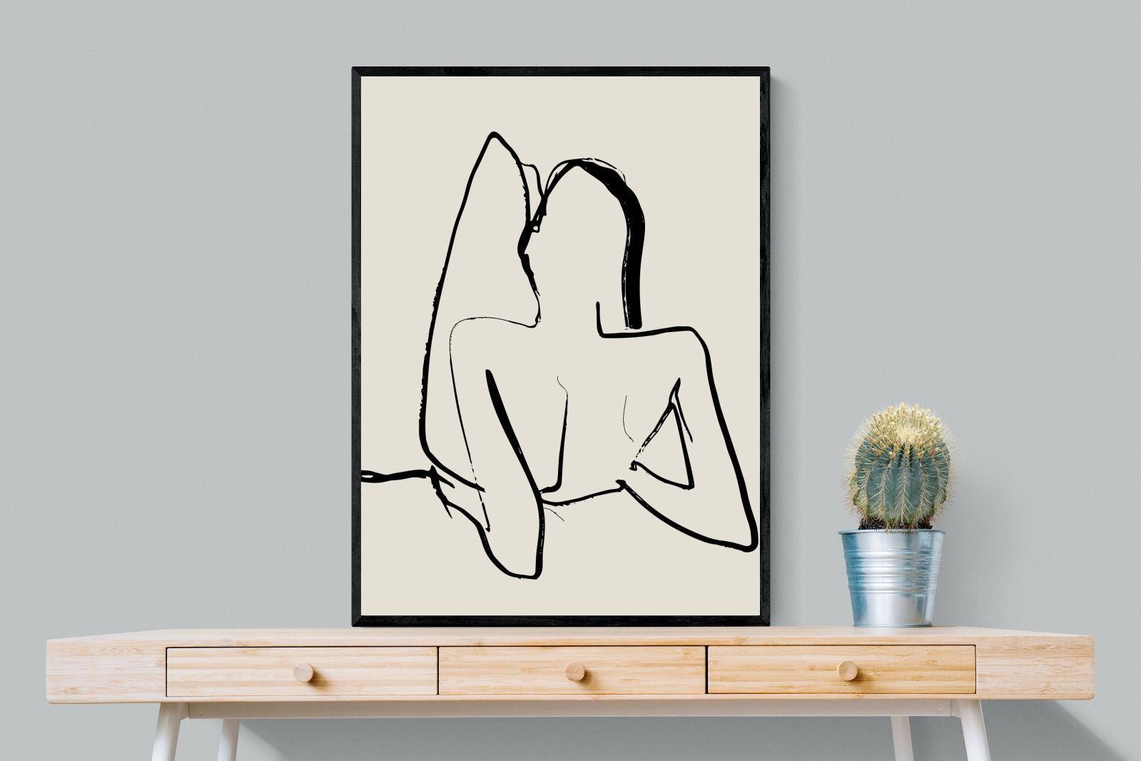 Reclined-Wall_Art-75 x 100cm-Mounted Canvas-Black-Pixalot