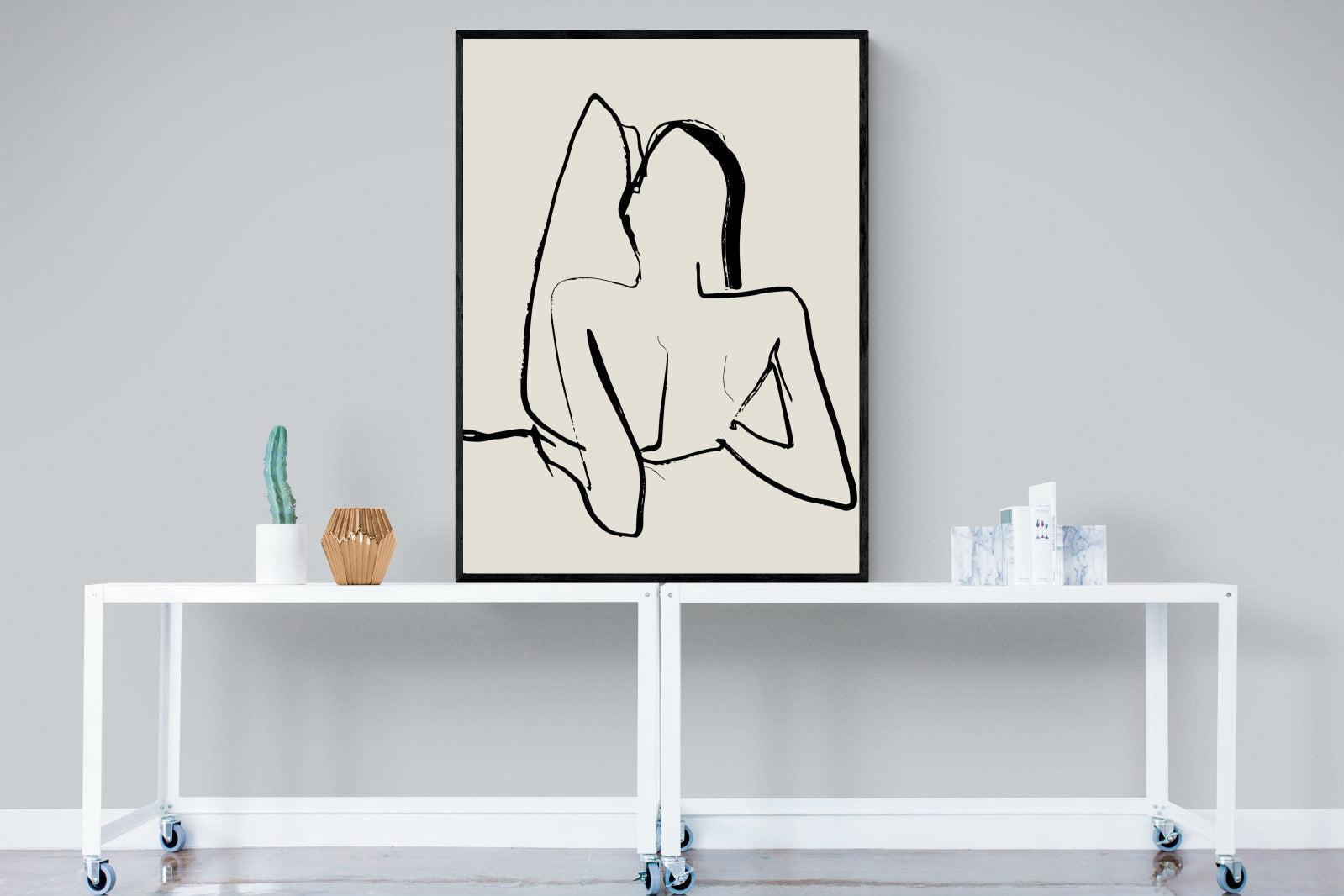 Reclined-Wall_Art-90 x 120cm-Mounted Canvas-Black-Pixalot