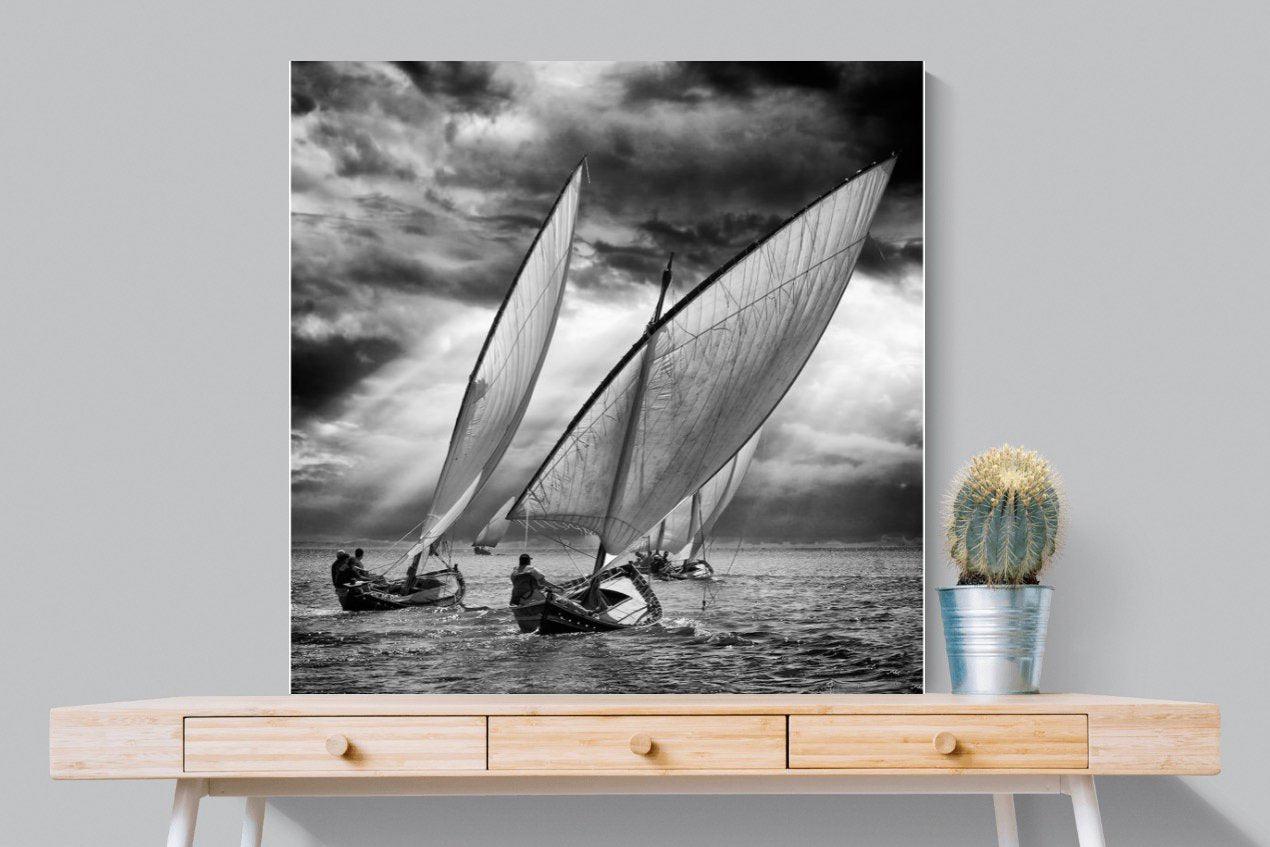 Regatta-Wall_Art-100 x 100cm-Mounted Canvas-No Frame-Pixalot