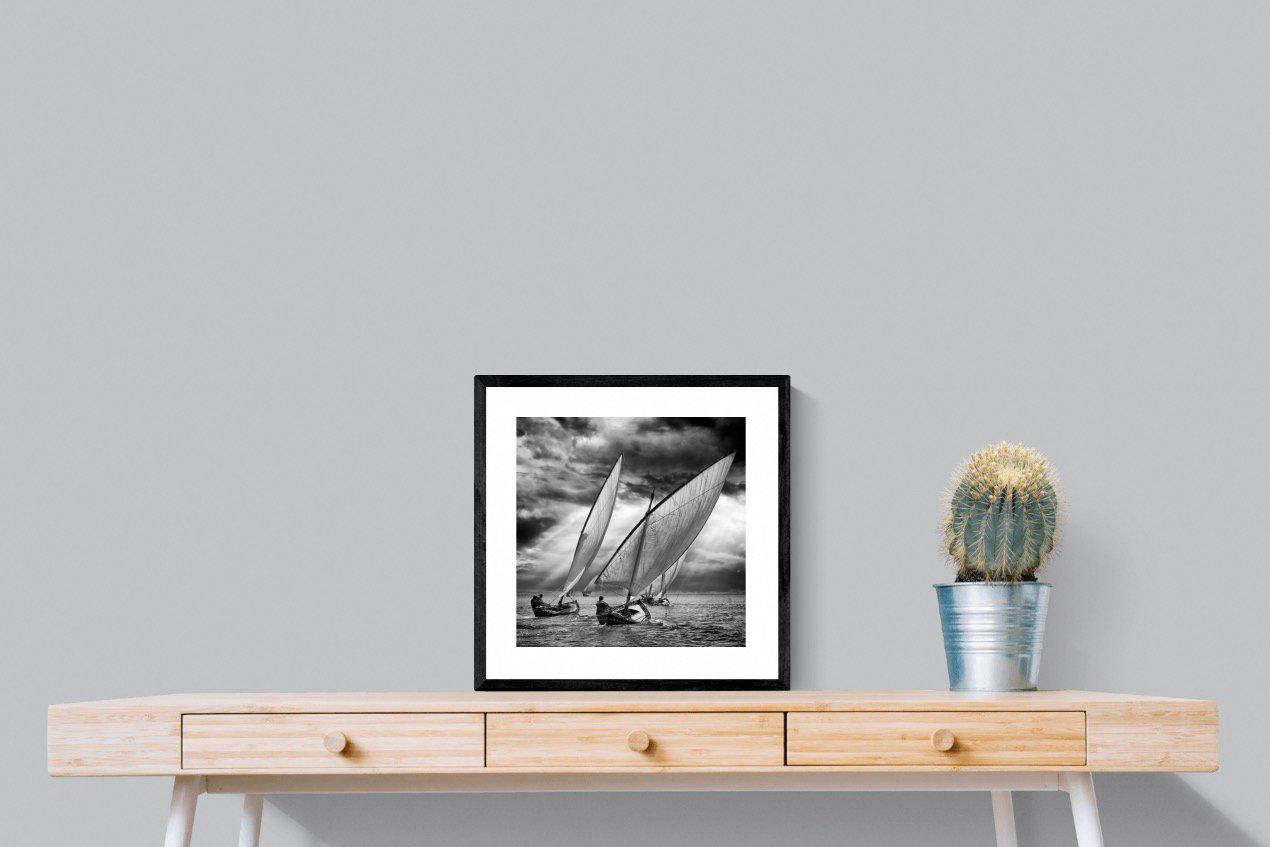 Regatta-Wall_Art-50 x 50cm-Framed Print-Black-Pixalot