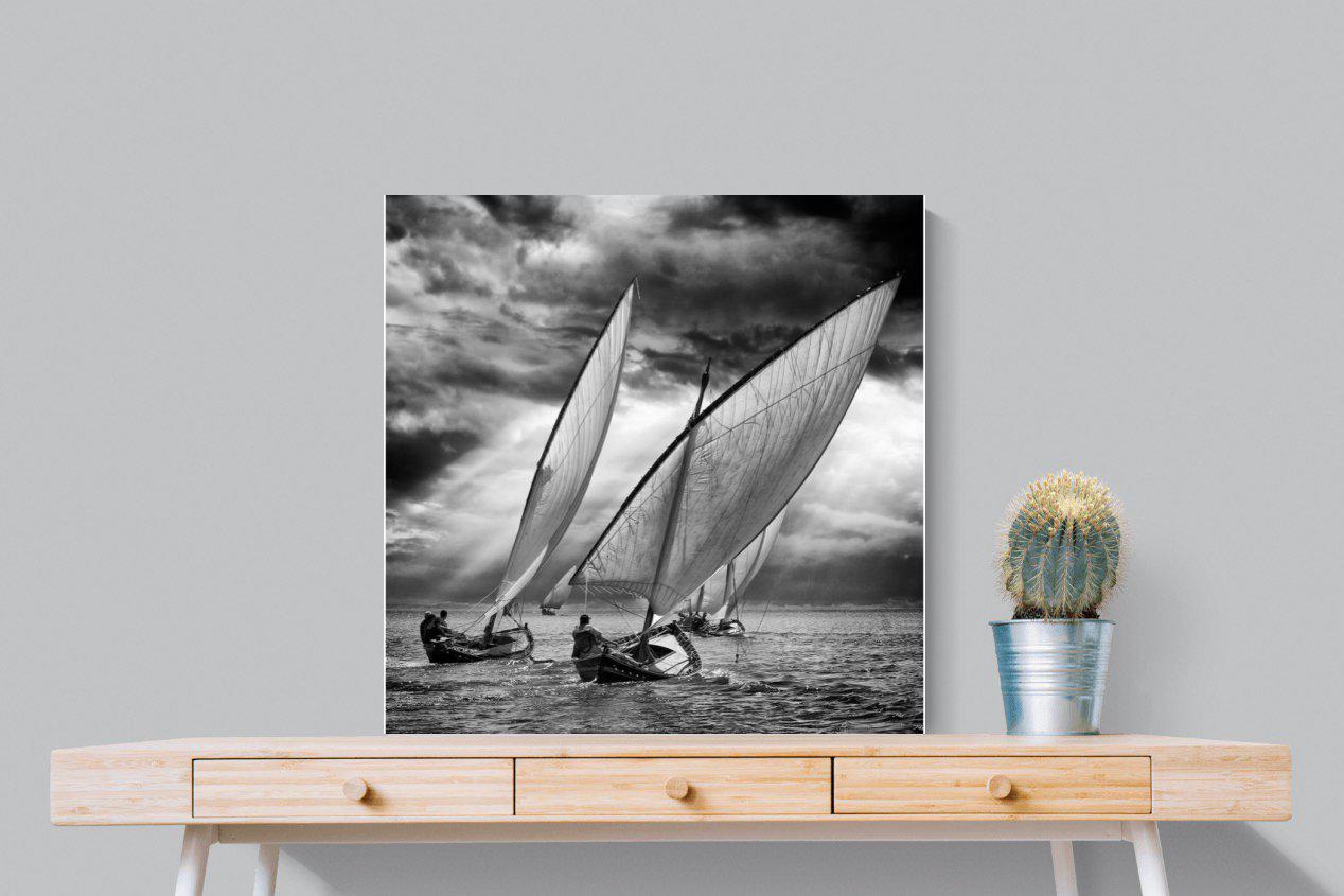 Regatta-Wall_Art-80 x 80cm-Mounted Canvas-No Frame-Pixalot