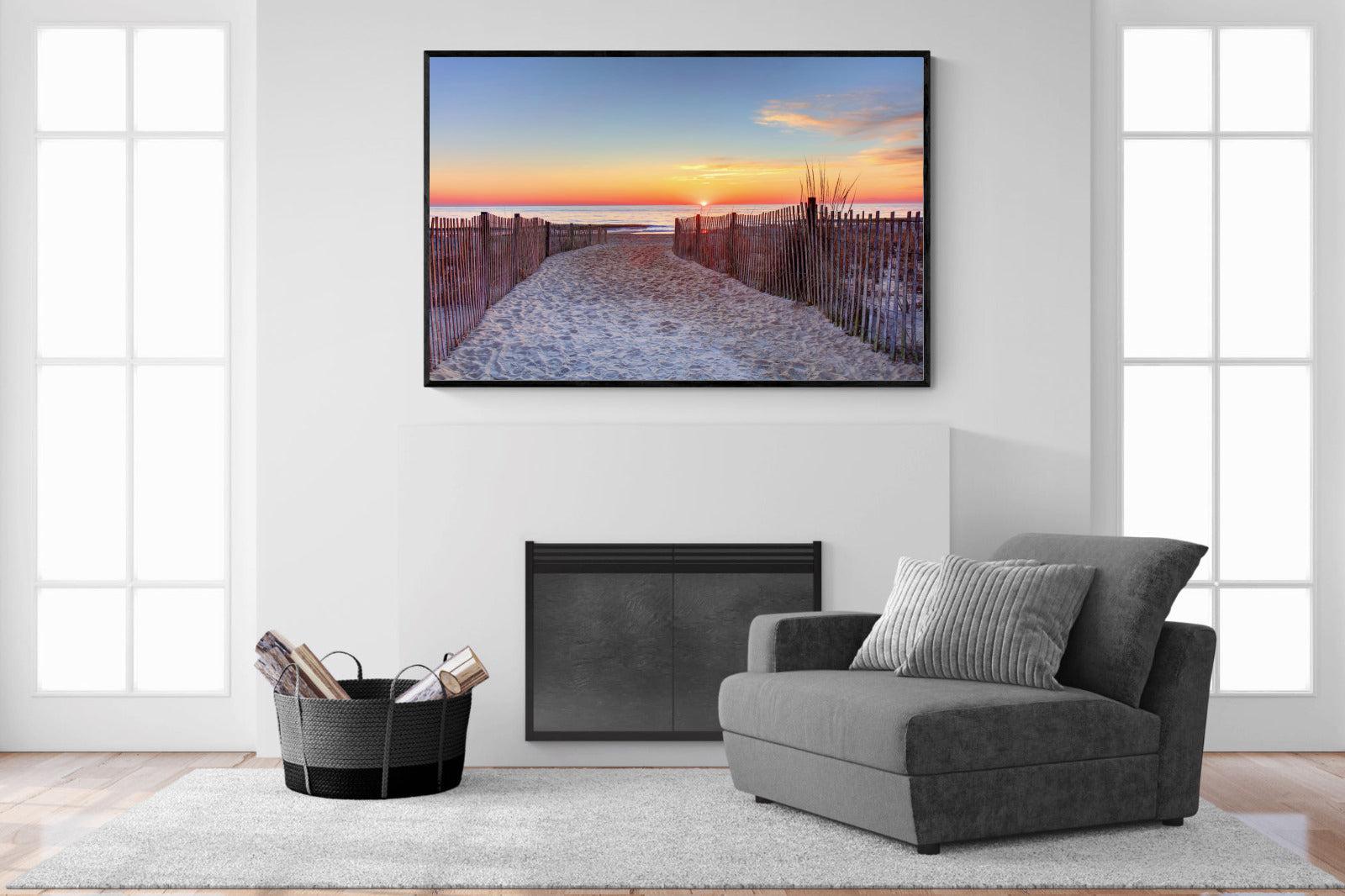 Rehoboth Beach-Wall_Art-150 x 100cm-Mounted Canvas-Black-Pixalot