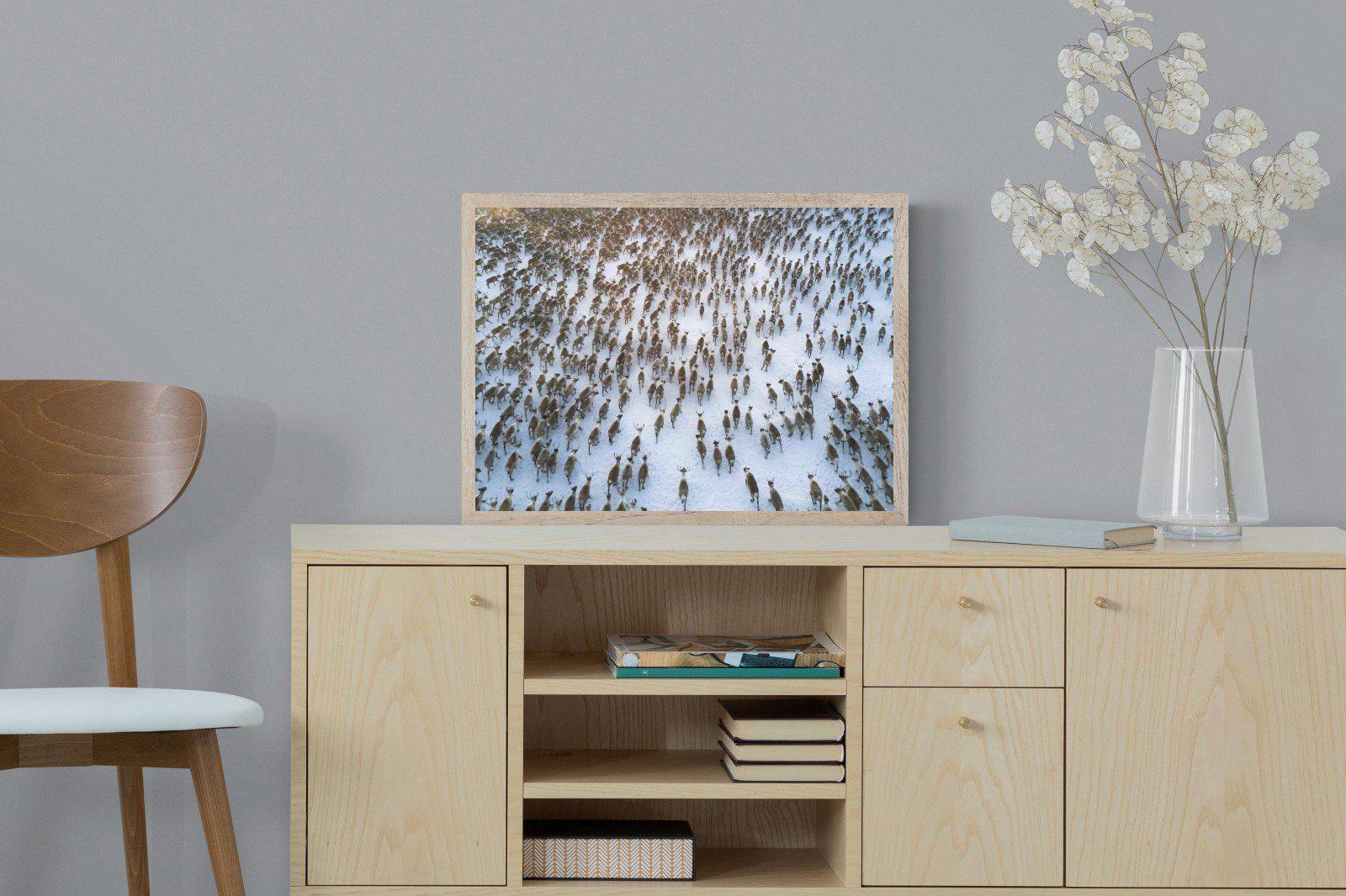 Reindeer Herd-Wall_Art-60 x 45cm-Mounted Canvas-Wood-Pixalot