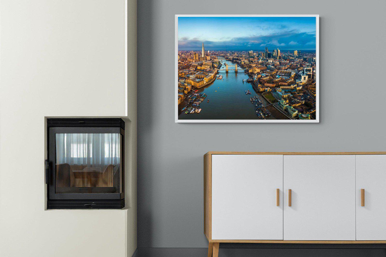 River Thames-Wall_Art-100 x 75cm-Mounted Canvas-White-Pixalot