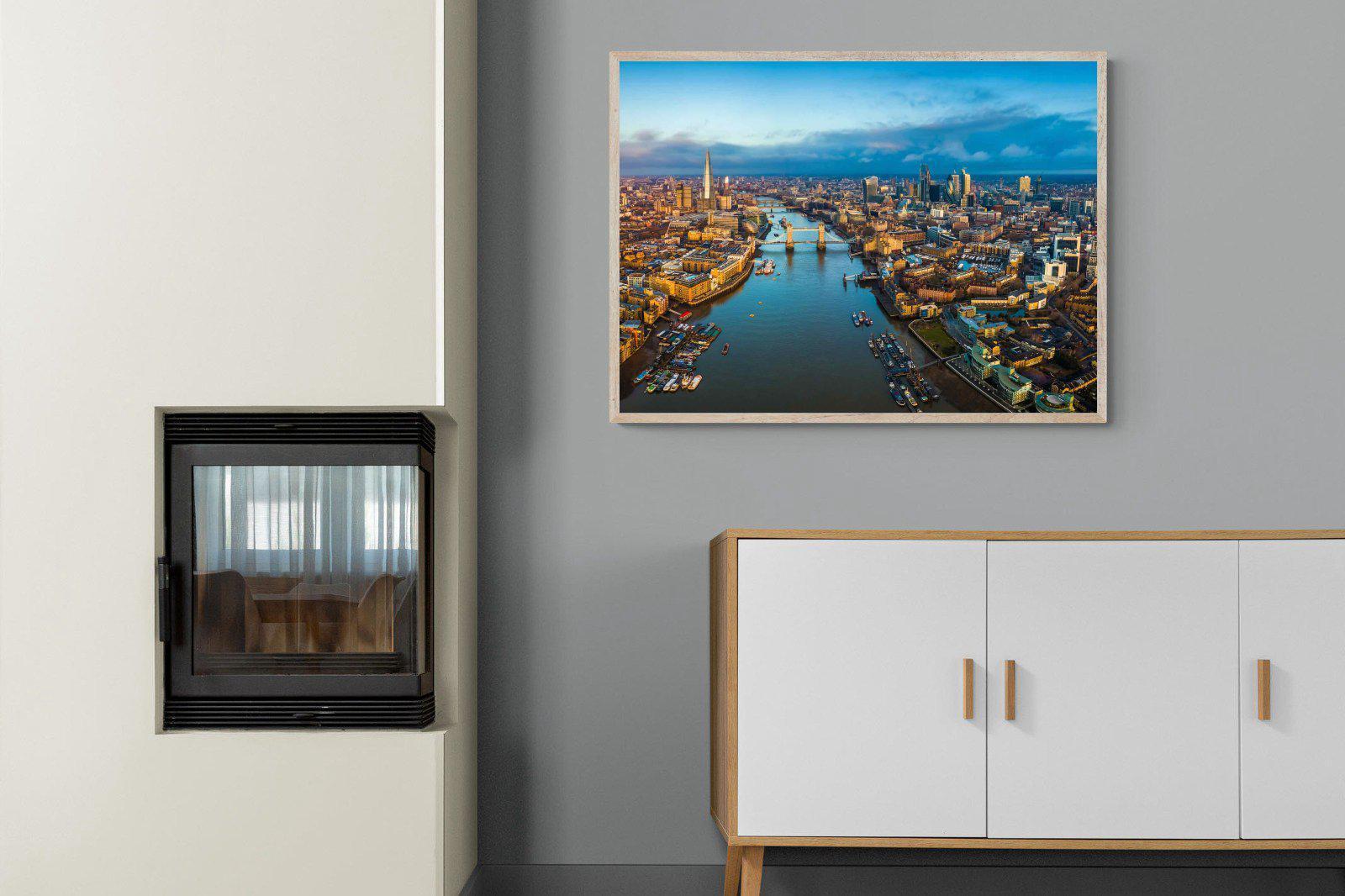 River Thames-Wall_Art-100 x 75cm-Mounted Canvas-Wood-Pixalot