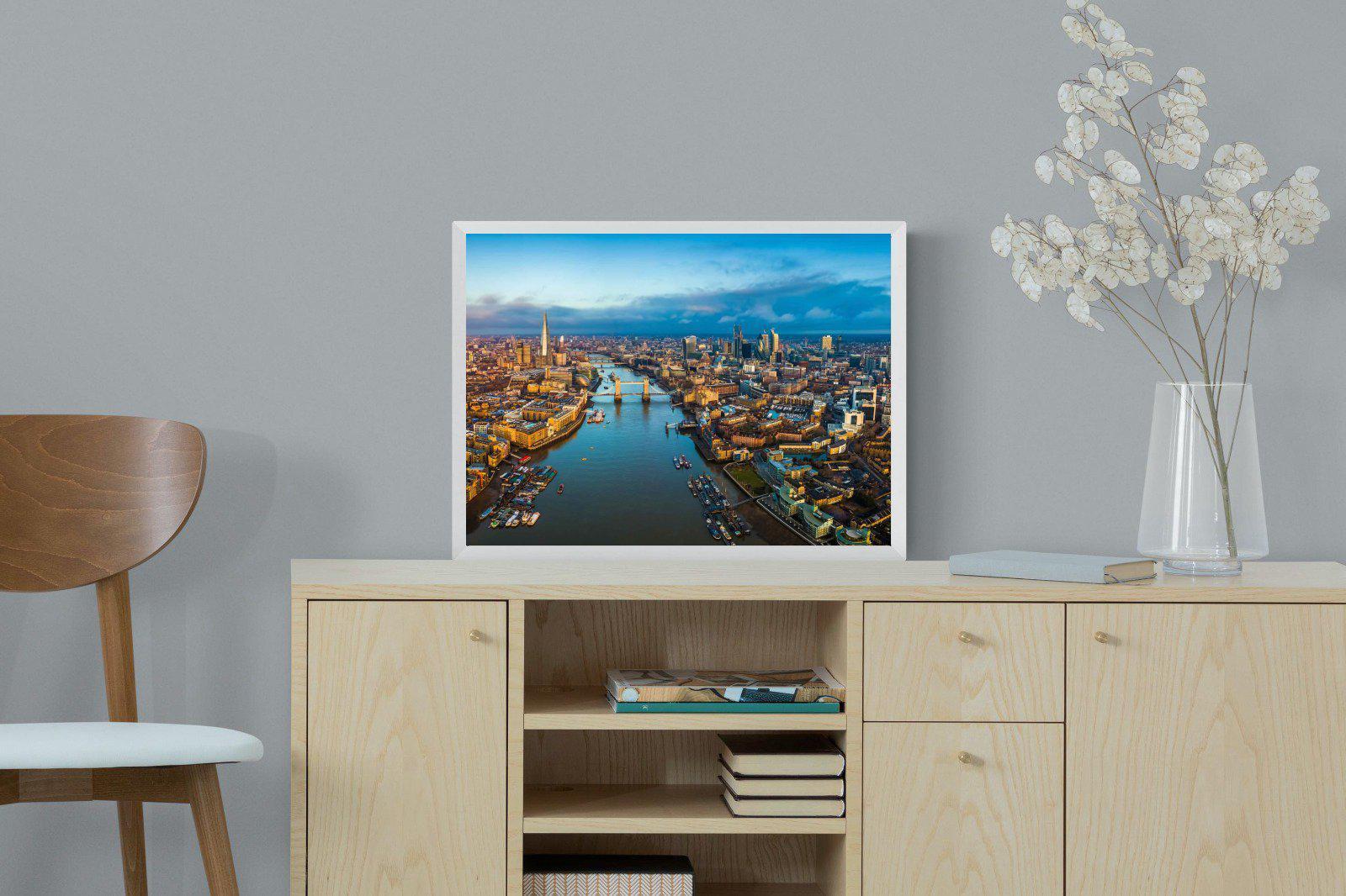 River Thames-Wall_Art-60 x 45cm-Mounted Canvas-White-Pixalot