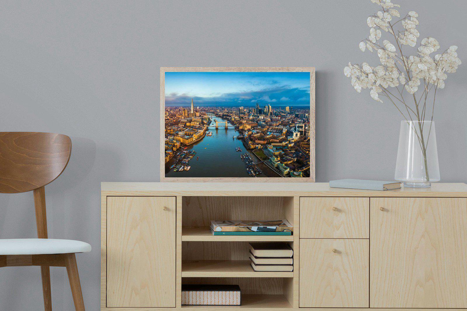 River Thames-Wall_Art-60 x 45cm-Mounted Canvas-Wood-Pixalot