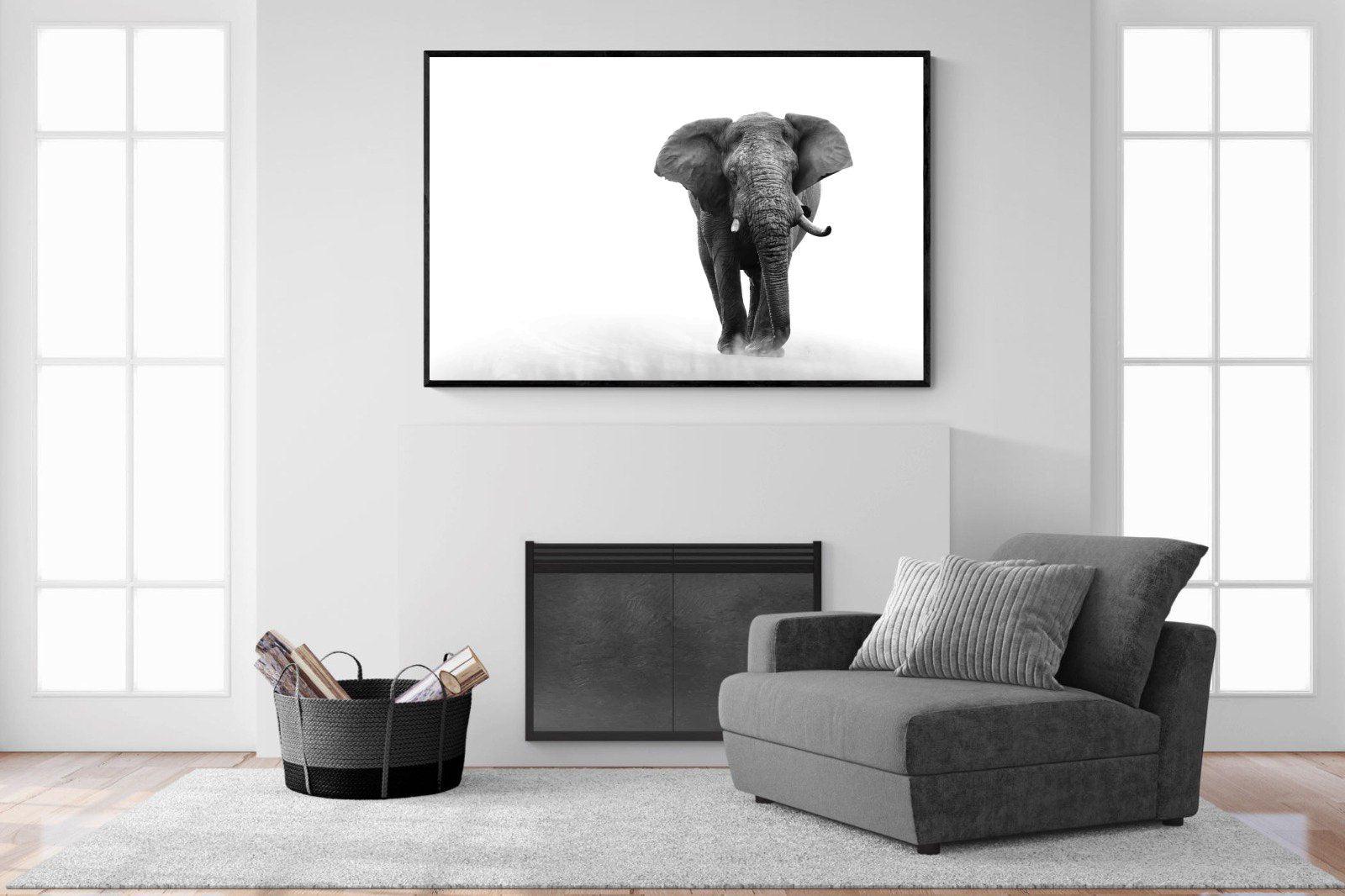 Roaming Bull-Wall_Art-150 x 100cm-Mounted Canvas-Black-Pixalot