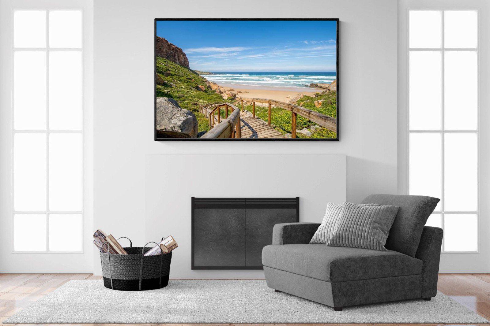 Robberg-Wall_Art-150 x 100cm-Mounted Canvas-Black-Pixalot