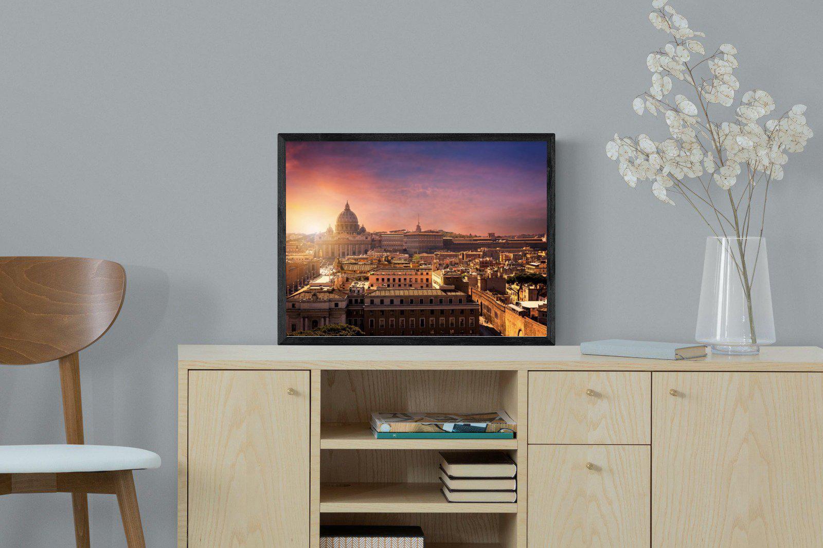 Rome-Wall_Art-60 x 45cm-Mounted Canvas-Black-Pixalot