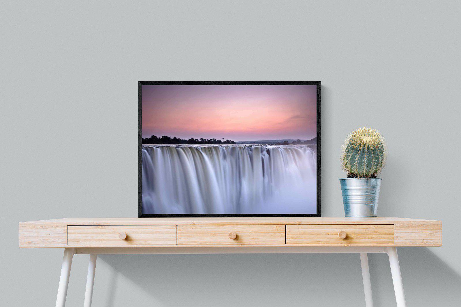 Satin Falls-Wall_Art-80 x 60cm-Mounted Canvas-Black-Pixalot