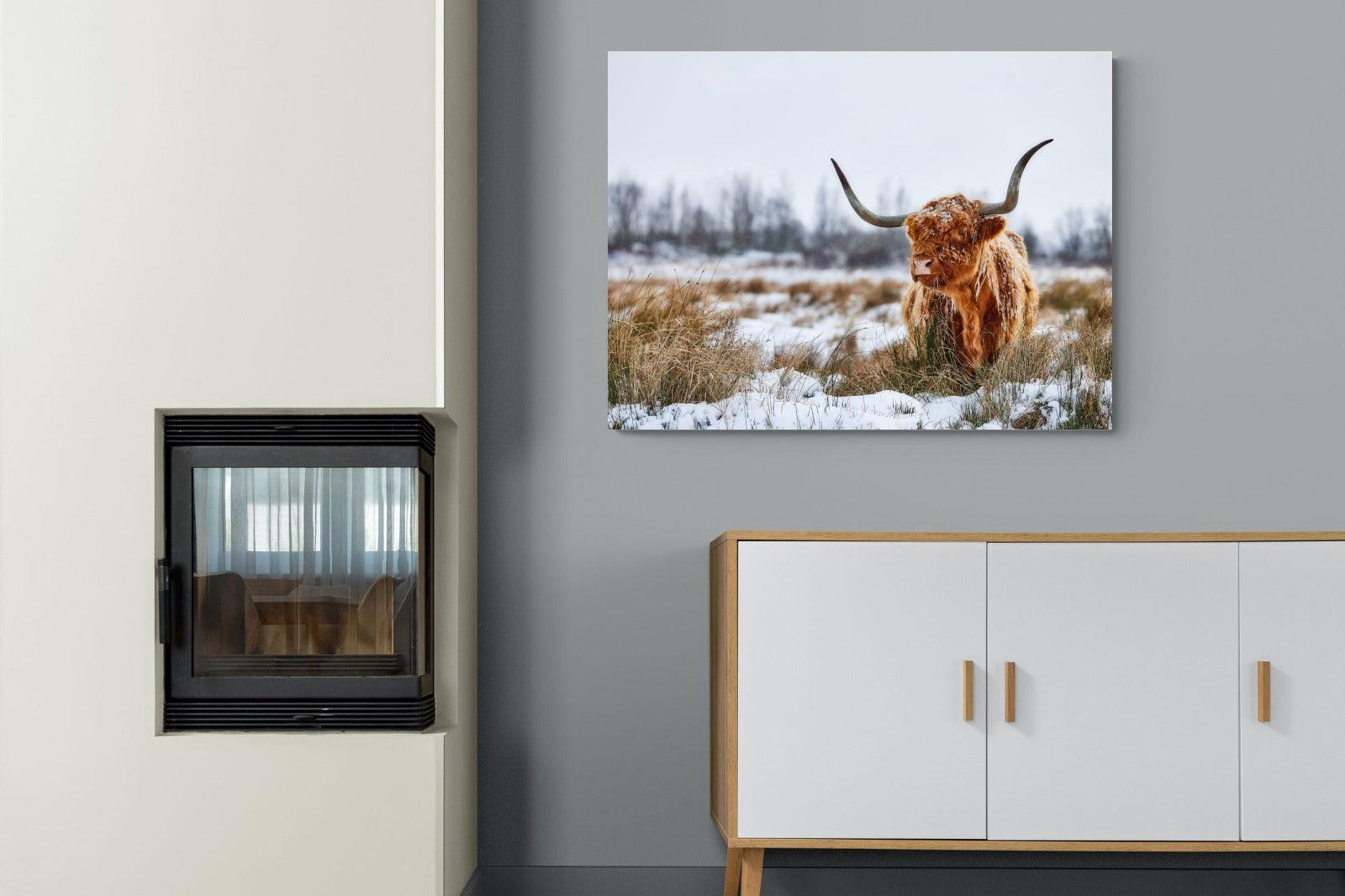 Scottish Highlander (colour)-Wall_Art-100 x 75cm-Mounted Canvas-No Frame-Pixalot