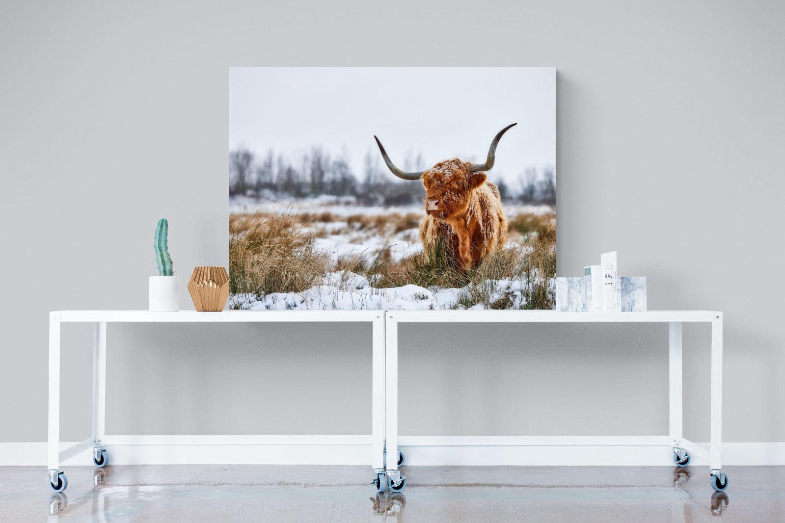 Scottish Highlander (colour)-Wall_Art-120 x 90cm-Mounted Canvas-No Frame-Pixalot