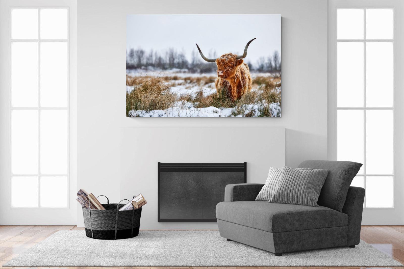 Scottish Highlander (colour)-Wall_Art-150 x 100cm-Mounted Canvas-No Frame-Pixalot