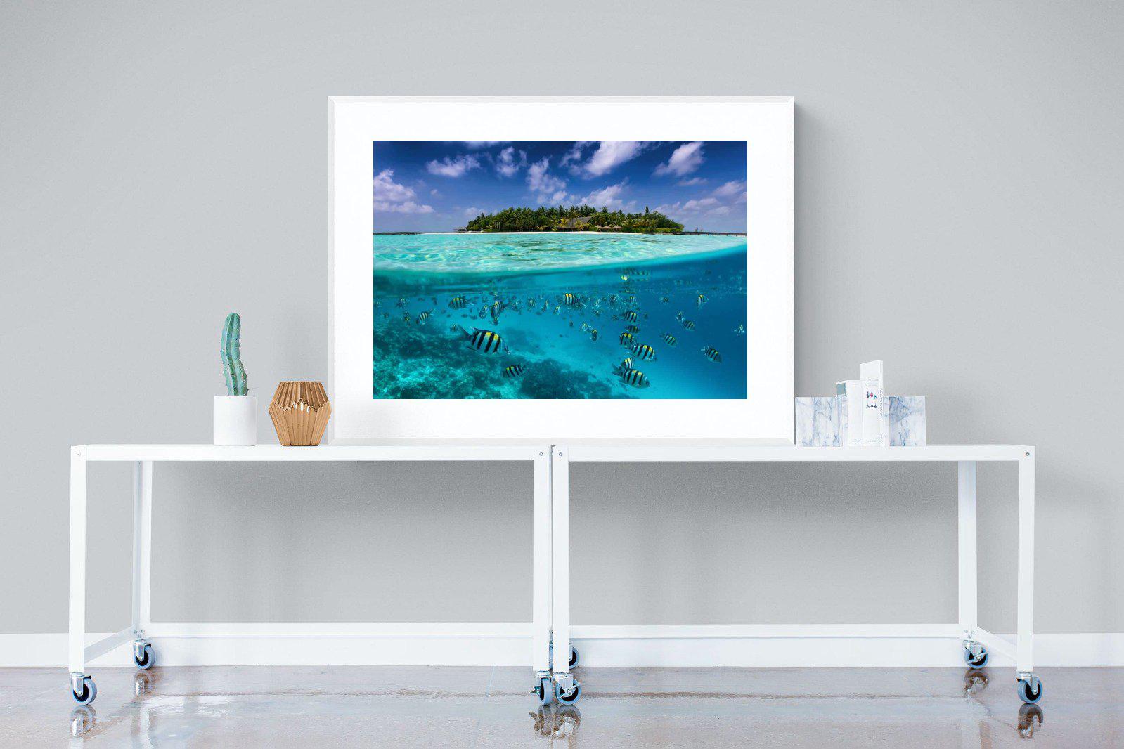 Scuba-Wall_Art-120 x 90cm-Framed Print-White-Pixalot