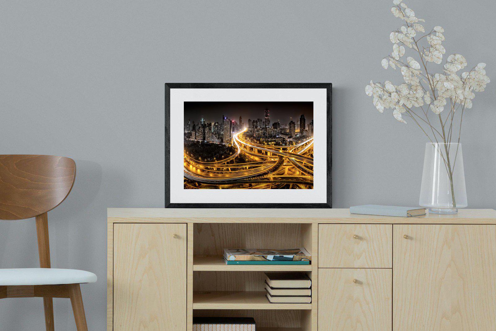 Shanghai-Wall_Art-60 x 45cm-Framed Print-Black-Pixalot