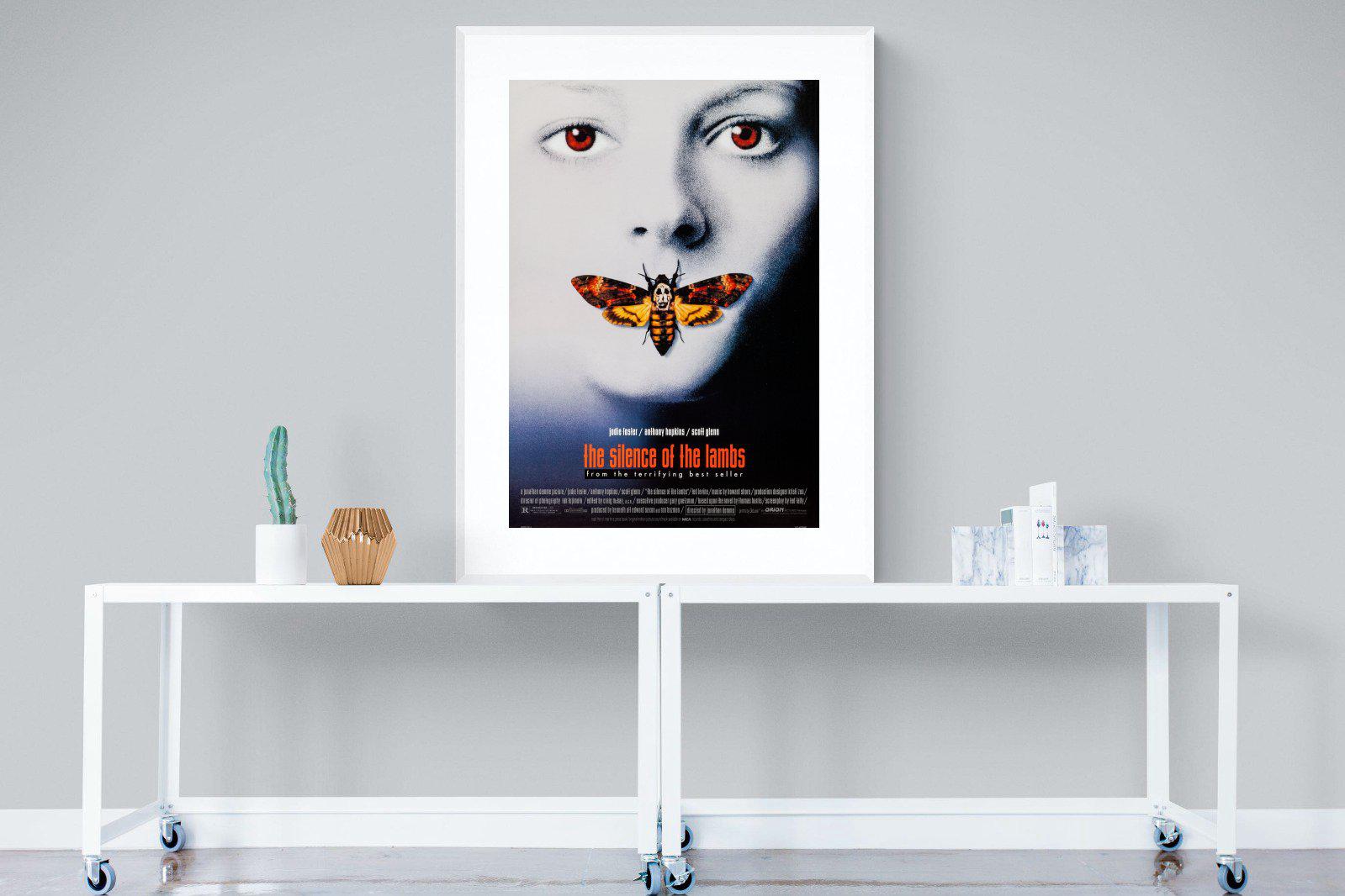 Silence of the Lambs-Wall_Art-90 x 120cm-Framed Print-White-Pixalot