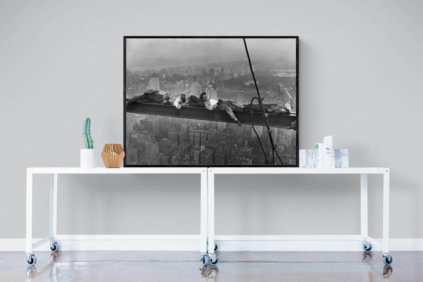 Sleeping Above Manhattan-Wall_Art-120 x 90cm-Mounted Canvas-Black-Pixalot