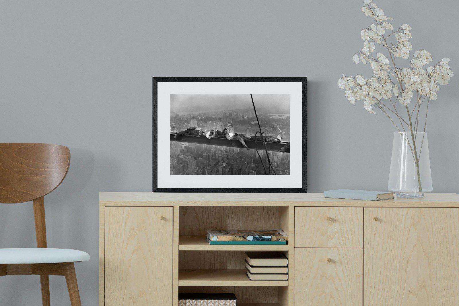 Sleeping Above Manhattan-Wall_Art-60 x 45cm-Framed Print-Black-Pixalot