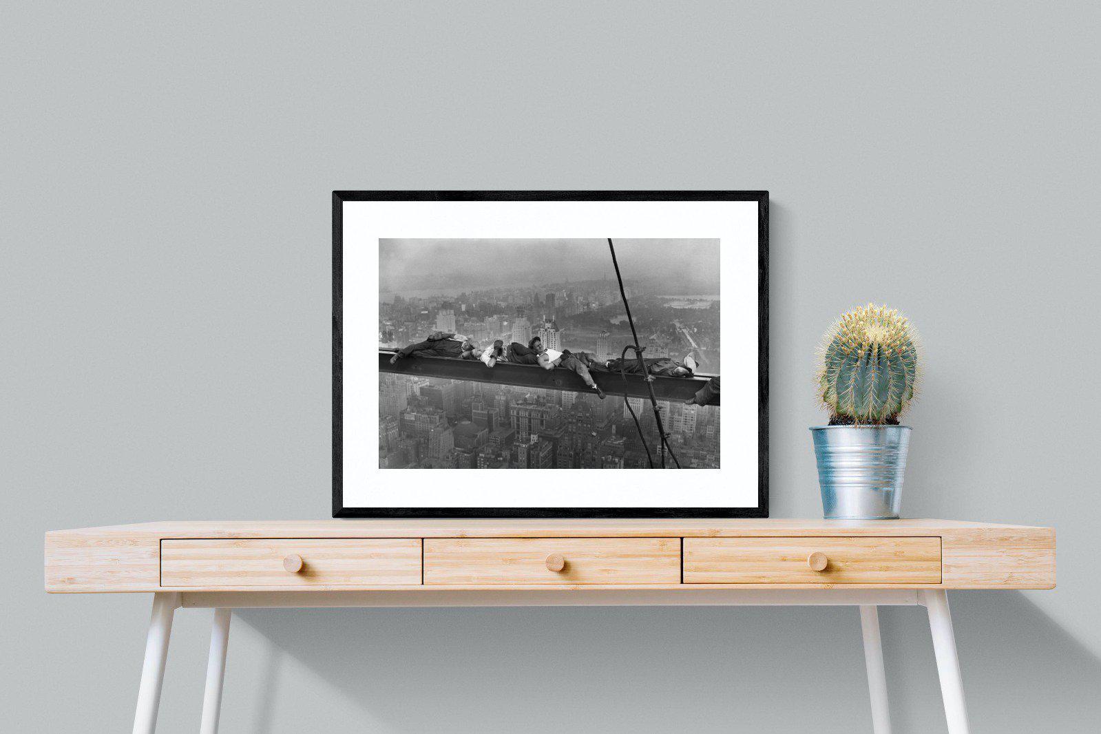 Sleeping Above Manhattan-Wall_Art-80 x 60cm-Framed Print-Black-Pixalot