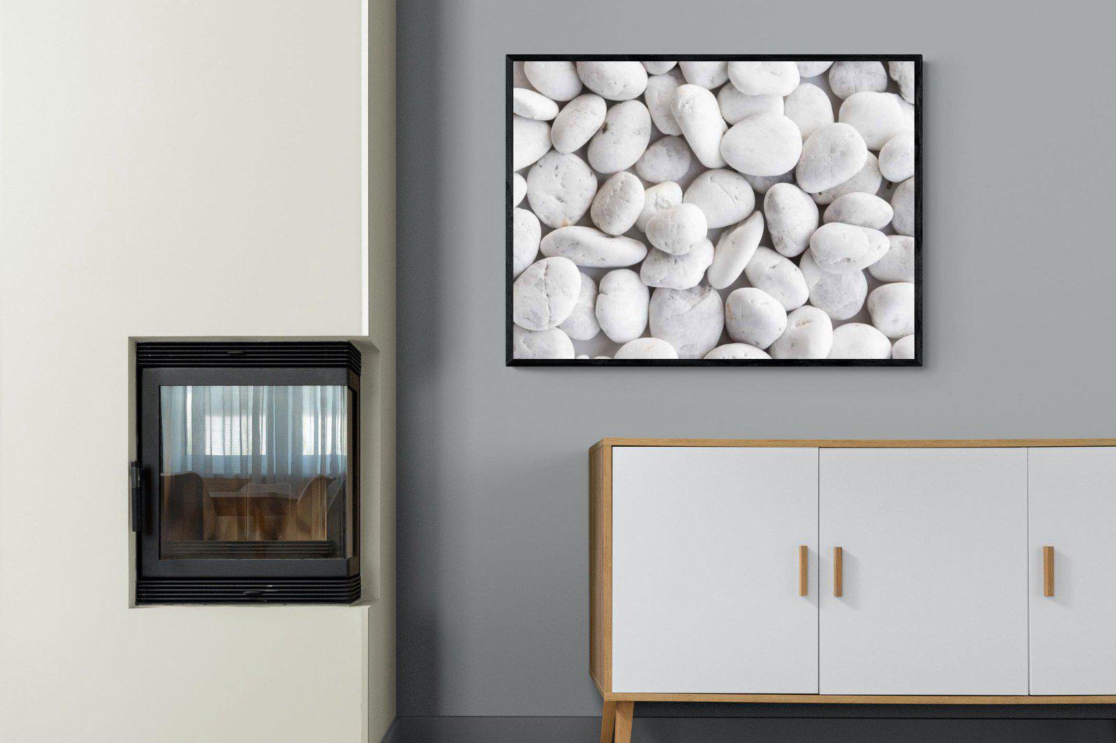 Snowy Stones-Wall_Art-100 x 75cm-Mounted Canvas-Black-Pixalot