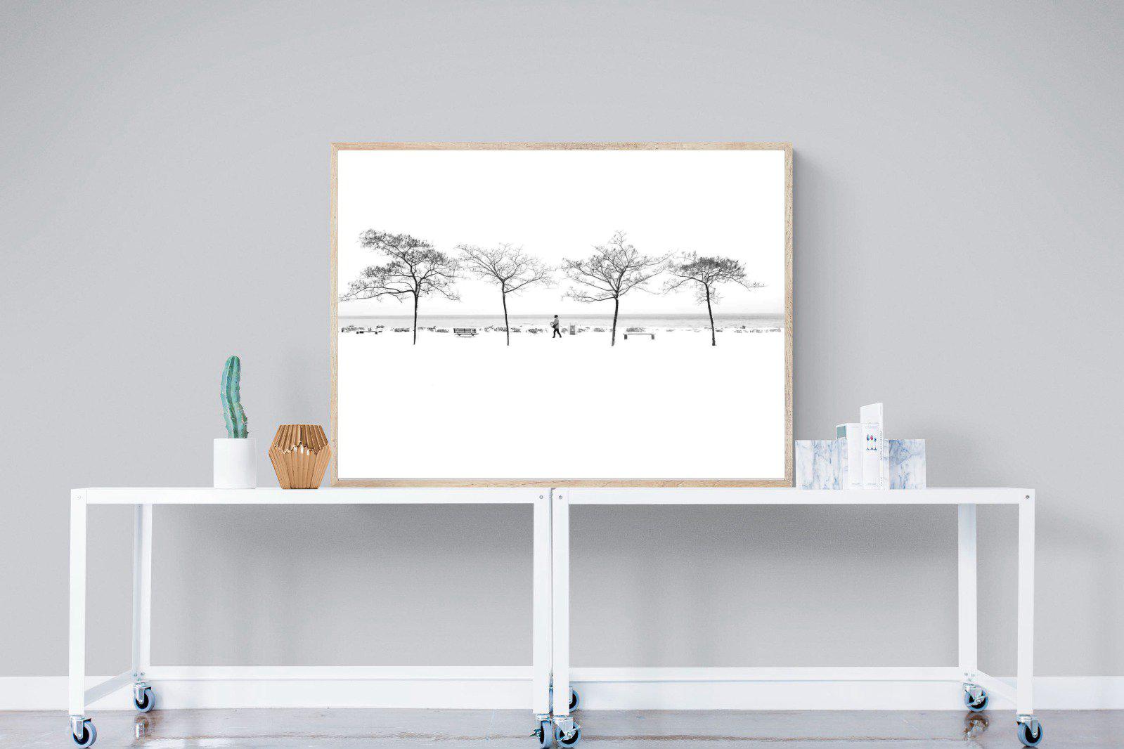 Snowy Walk-Wall_Art-120 x 90cm-Mounted Canvas-Wood-Pixalot