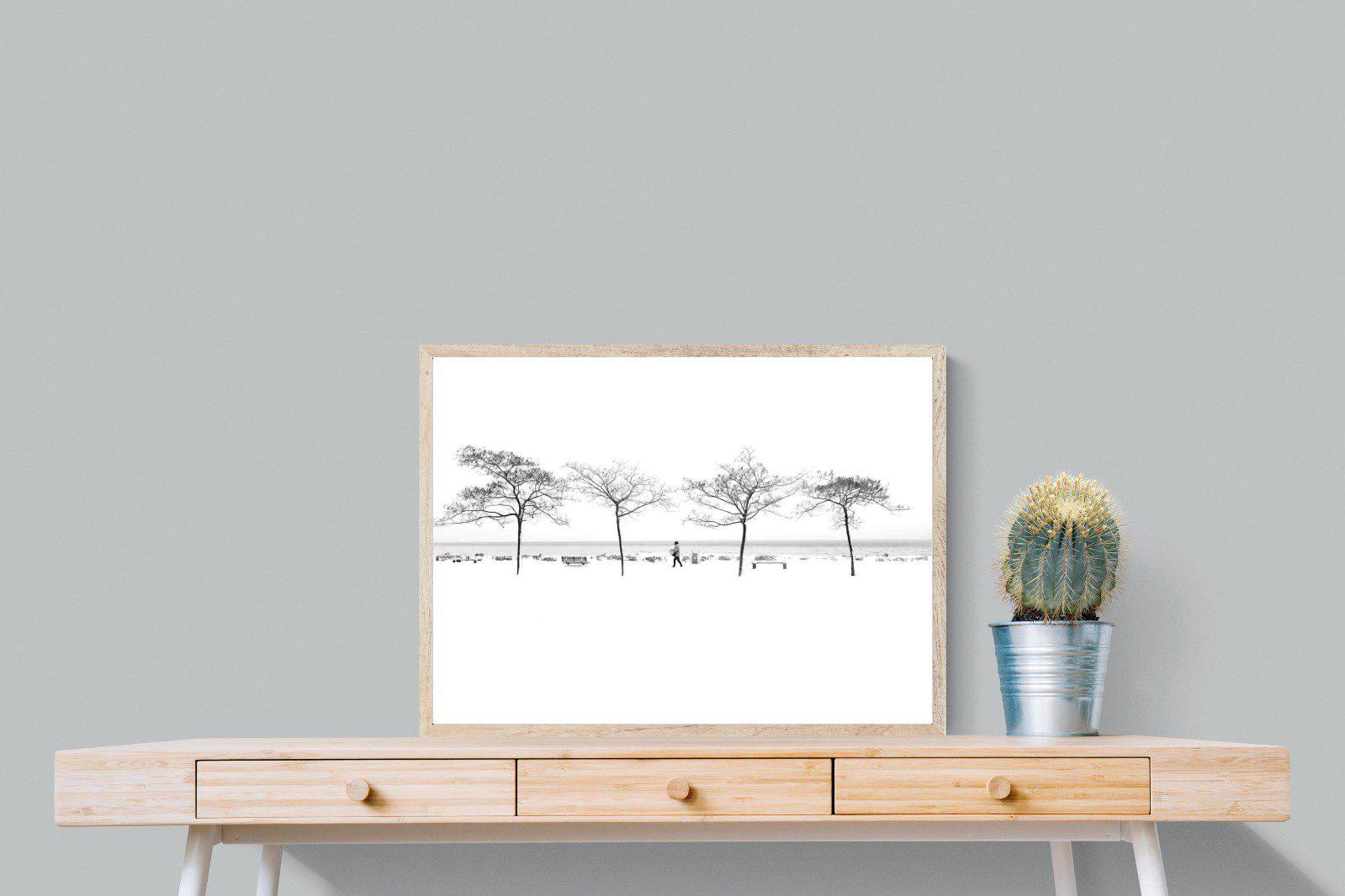 Snowy Walk-Wall_Art-80 x 60cm-Mounted Canvas-Wood-Pixalot