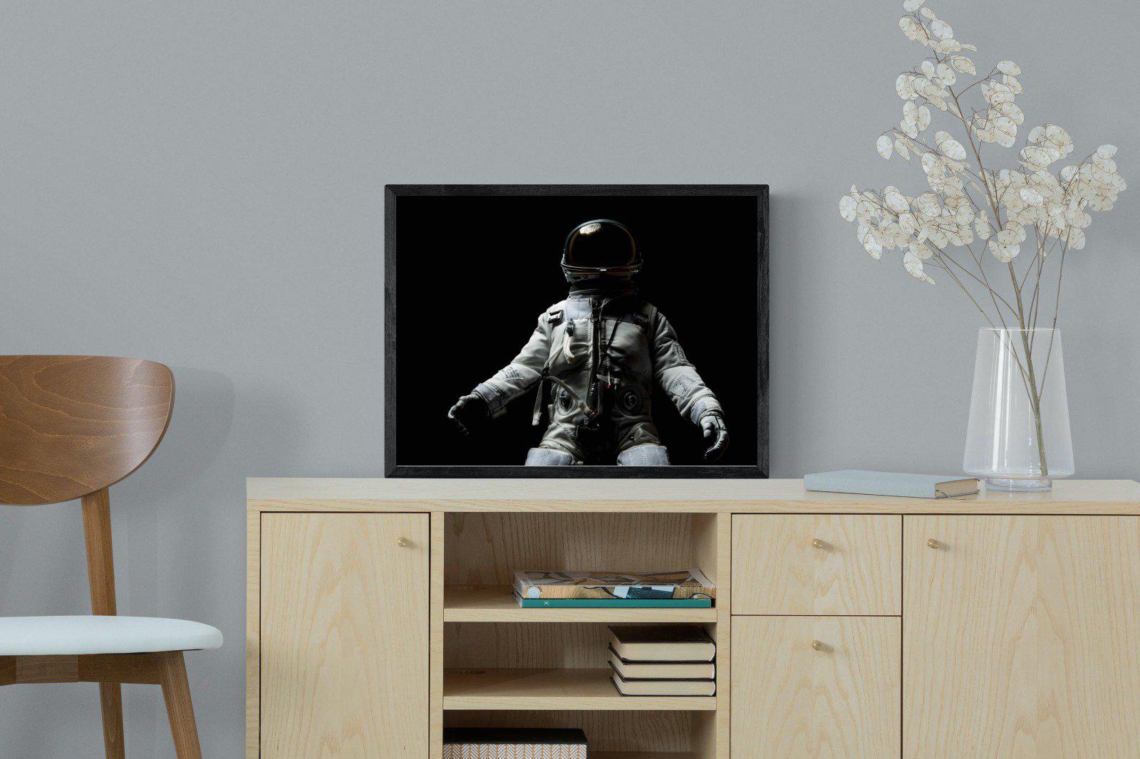 Space Walk-Wall_Art-60 x 45cm-Mounted Canvas-Black-Pixalot