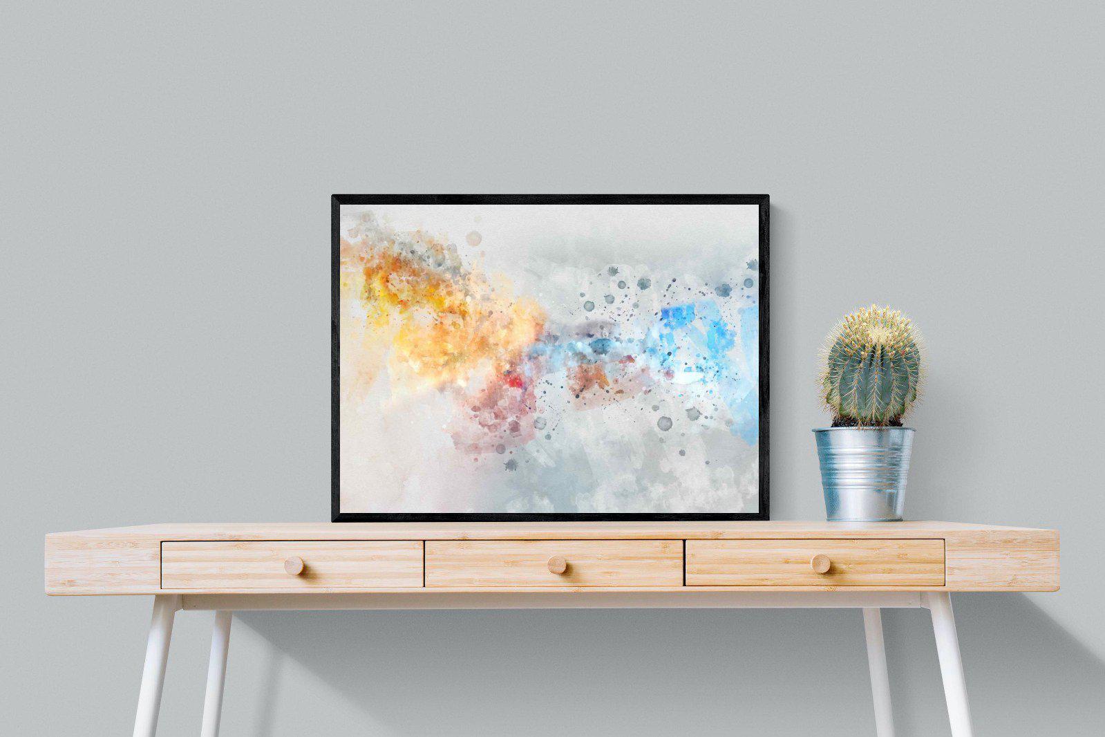 Splatter-Wall_Art-80 x 60cm-Mounted Canvas-Black-Pixalot