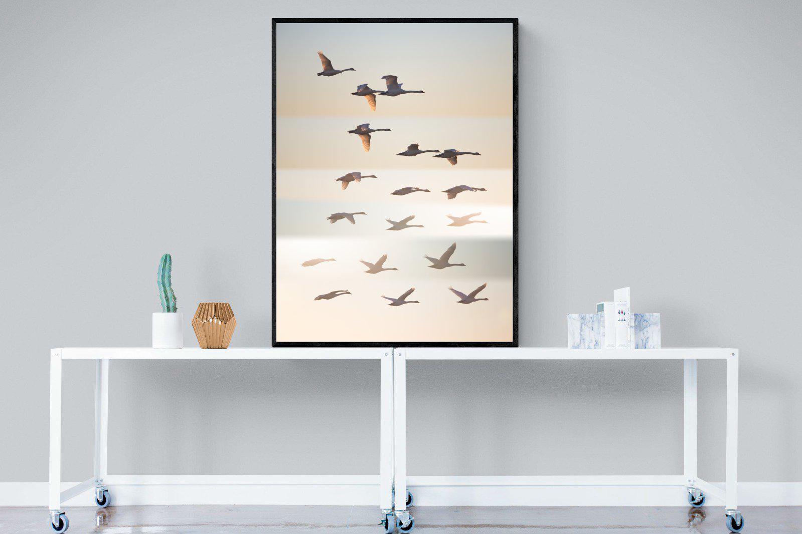 Squadron-Wall_Art-90 x 120cm-Mounted Canvas-Black-Pixalot