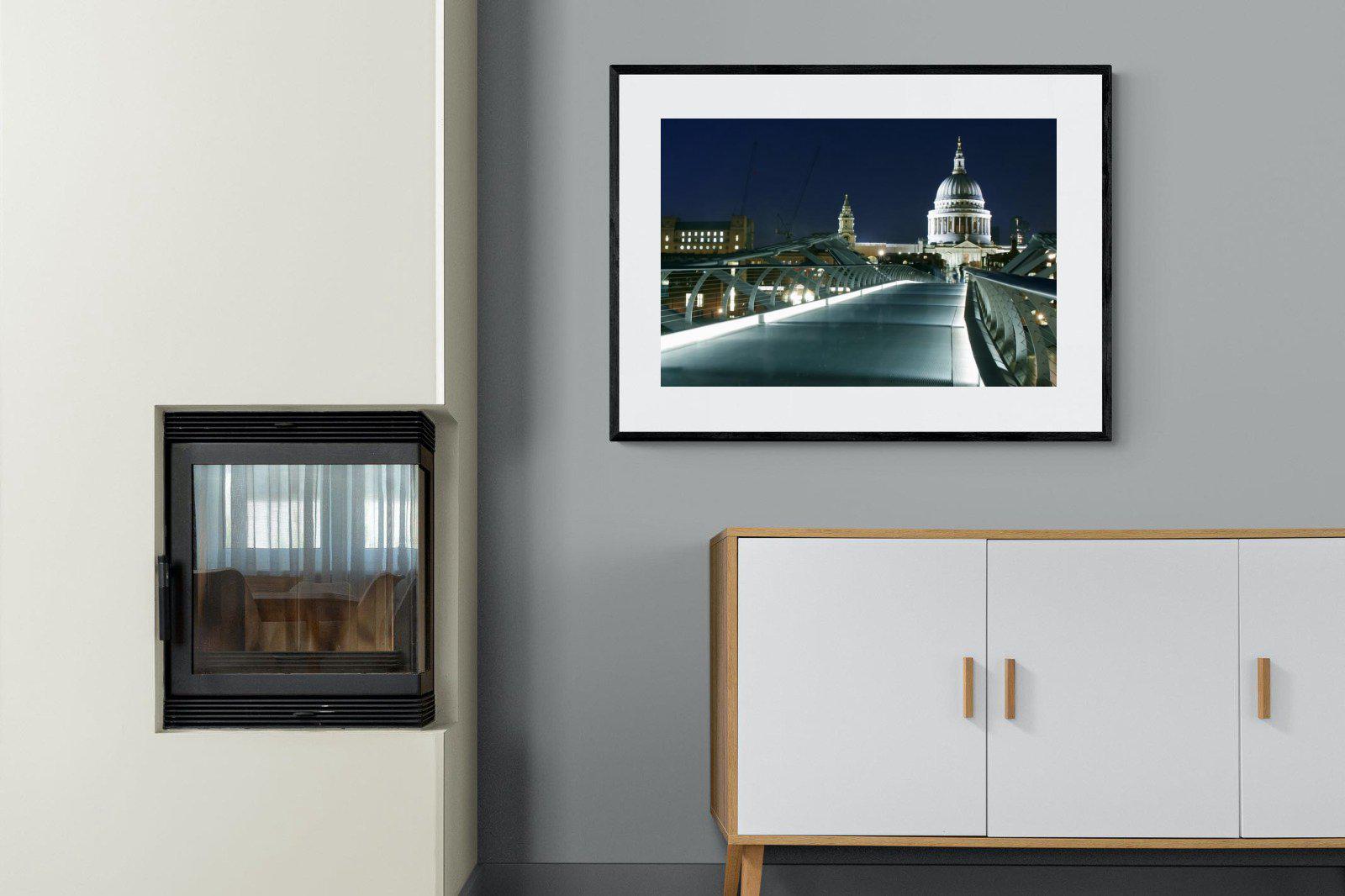 St Paul's-Wall_Art-100 x 75cm-Framed Print-Black-Pixalot