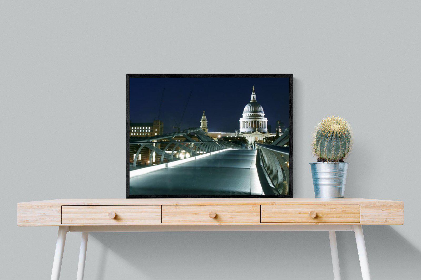 St Paul's-Wall_Art-80 x 60cm-Mounted Canvas-Black-Pixalot