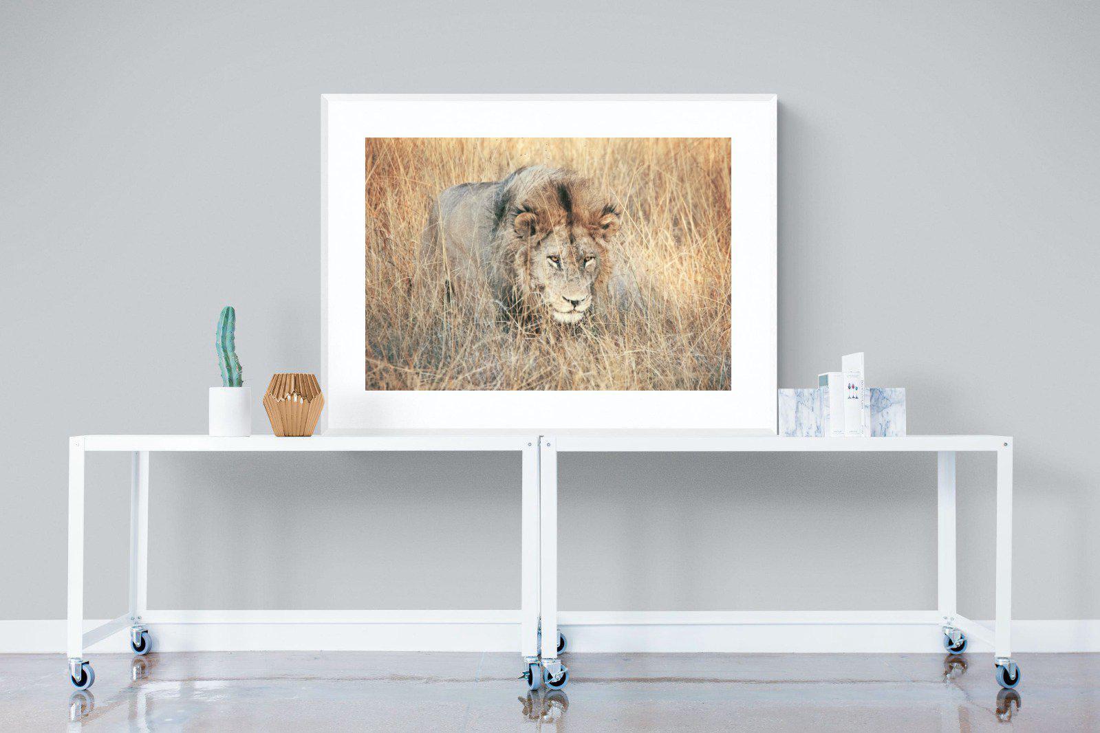 Stalking-Wall_Art-120 x 90cm-Framed Print-White-Pixalot