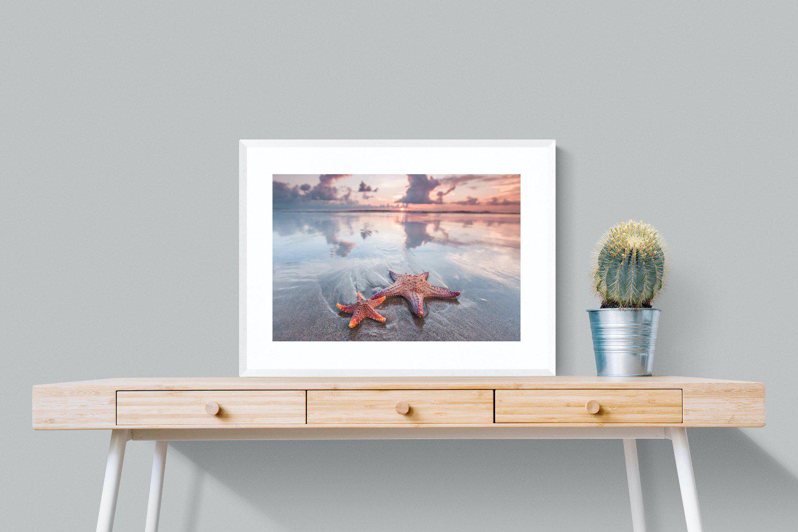 Starfish-Wall_Art-80 x 60cm-Framed Print-White-Pixalot