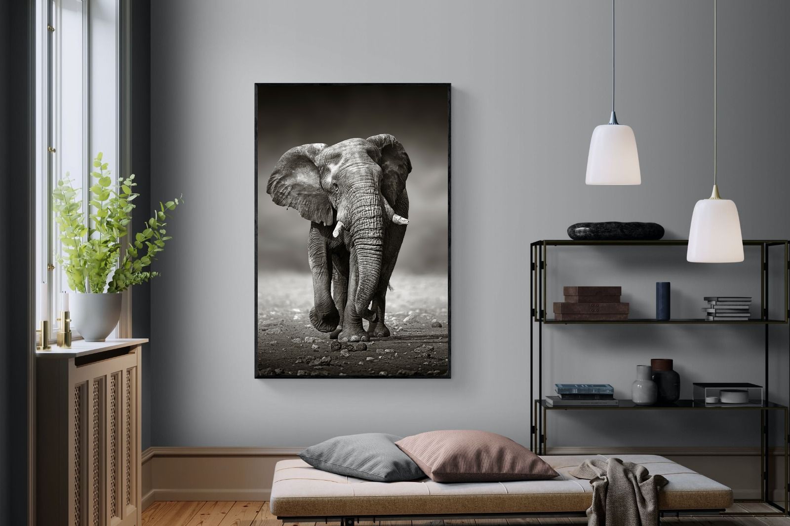 Stride-Wall_Art-120 x 180cm-Mounted Canvas-Black-Pixalot