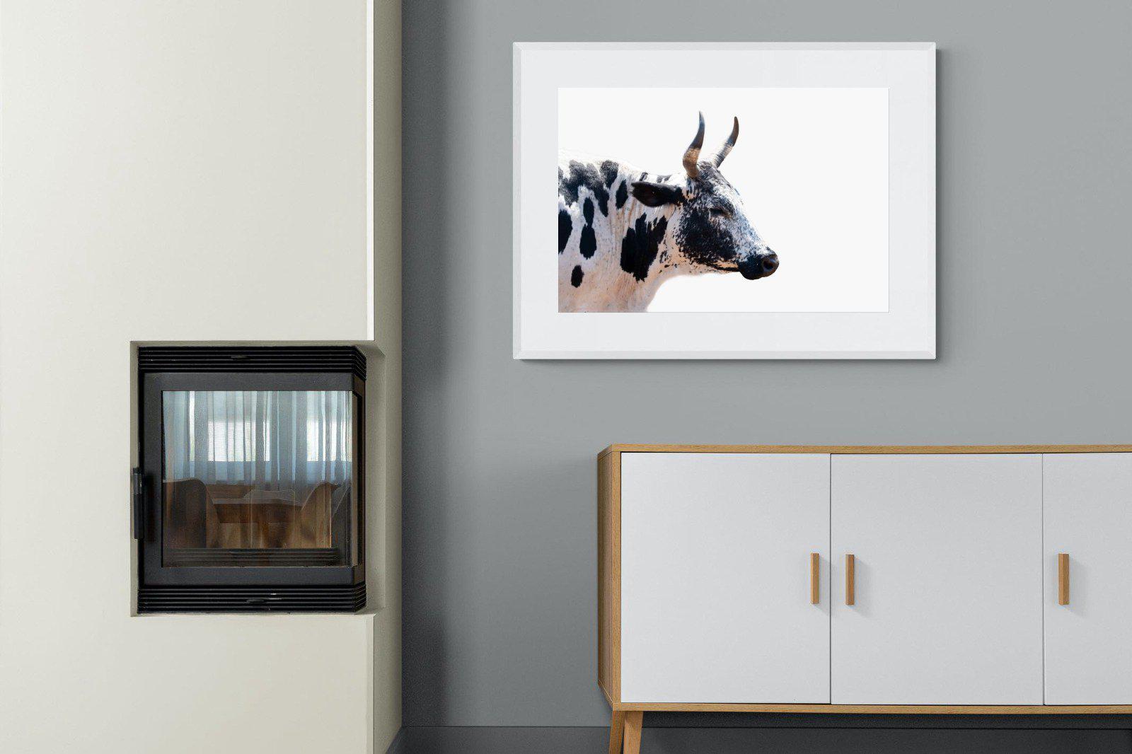 Strong Nguni-Wall_Art-100 x 75cm-Framed Print-White-Pixalot