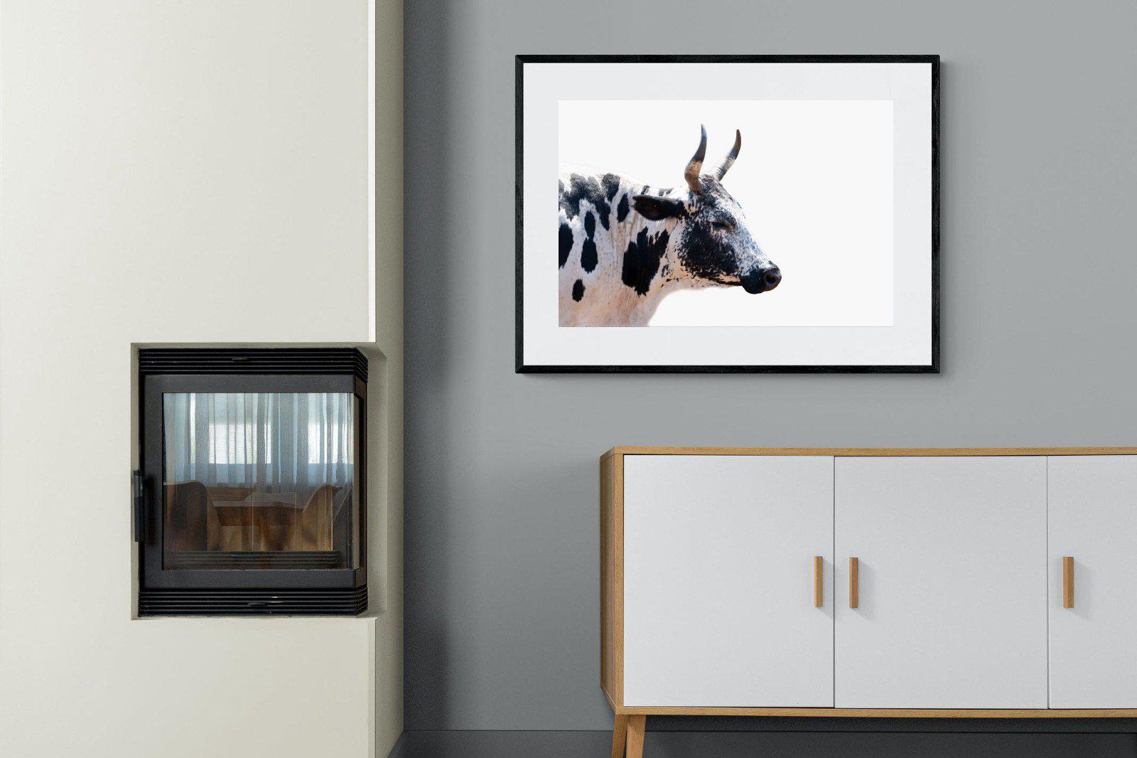 Strong Nguni-Wall_Art-100 x 75cm-Framed Print-Black-Pixalot