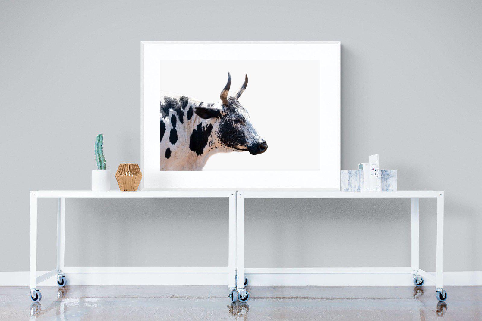 Strong Nguni-Wall_Art-120 x 90cm-Framed Print-White-Pixalot