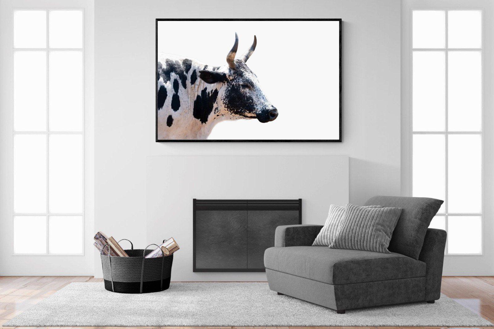 Strong Nguni-Wall_Art-150 x 100cm-Mounted Canvas-Black-Pixalot