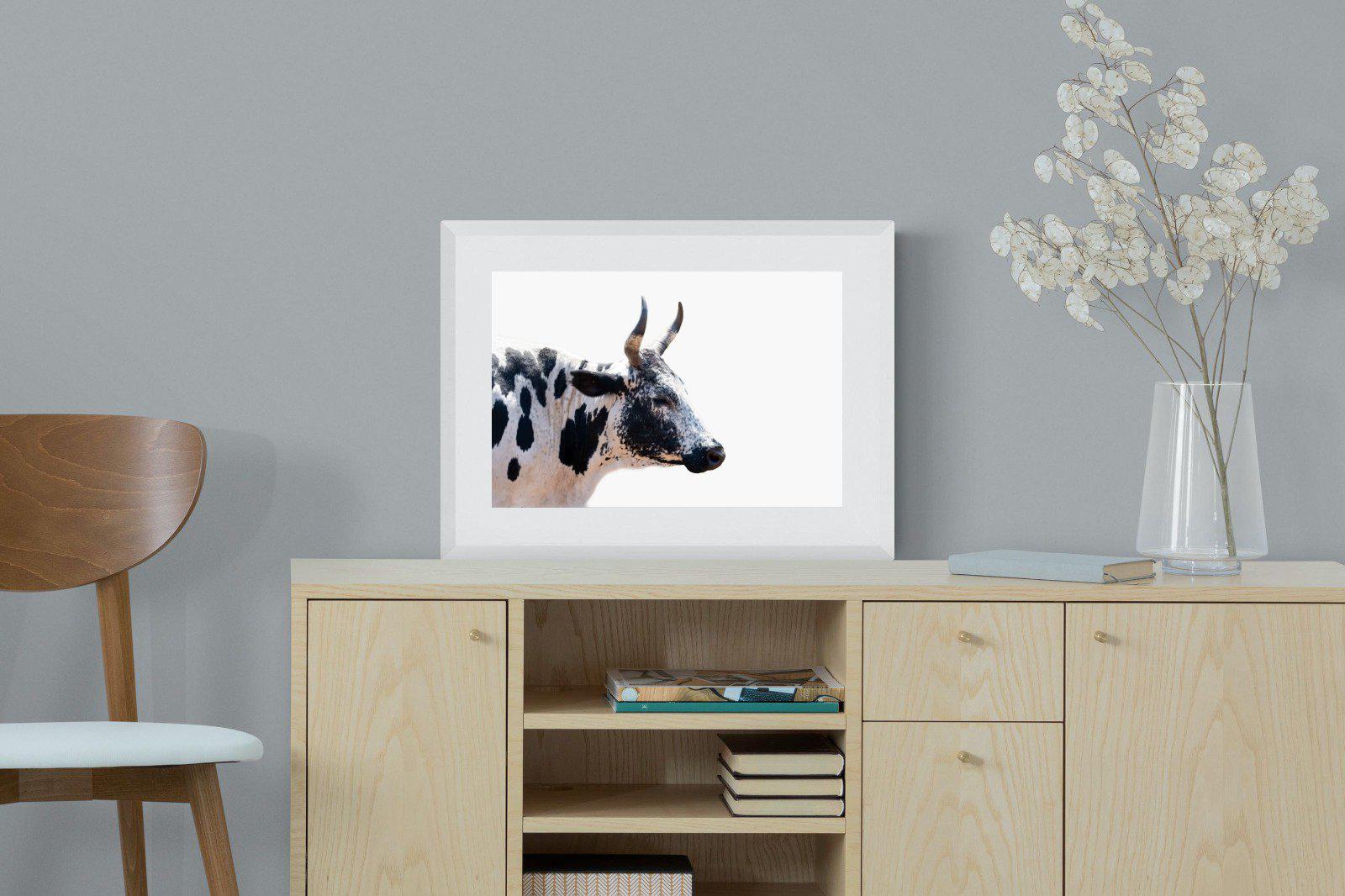 Strong Nguni-Wall_Art-60 x 45cm-Framed Print-White-Pixalot